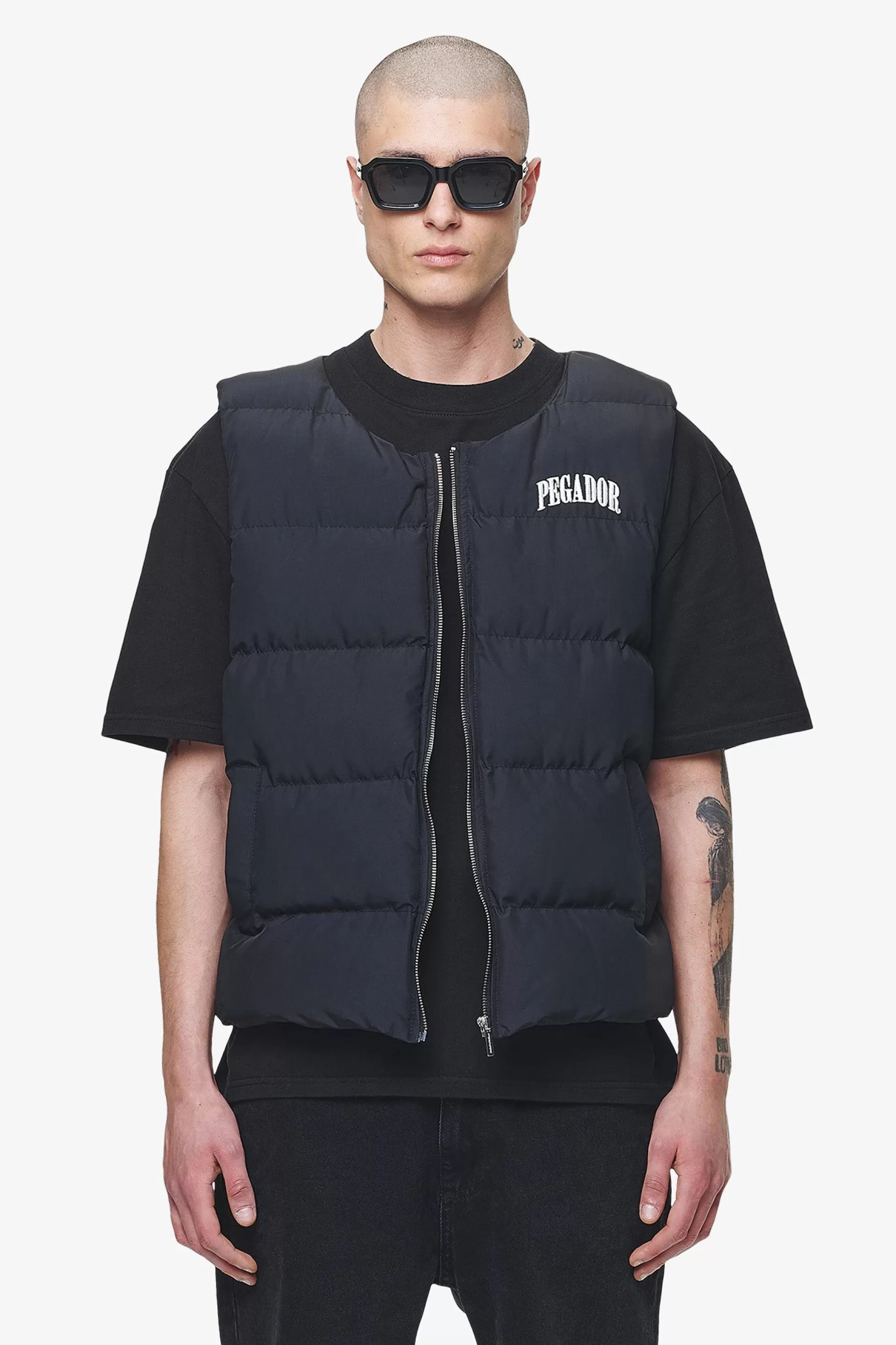 Online Pegador Aberdeen Round Neck Puffer Vest Black Ink