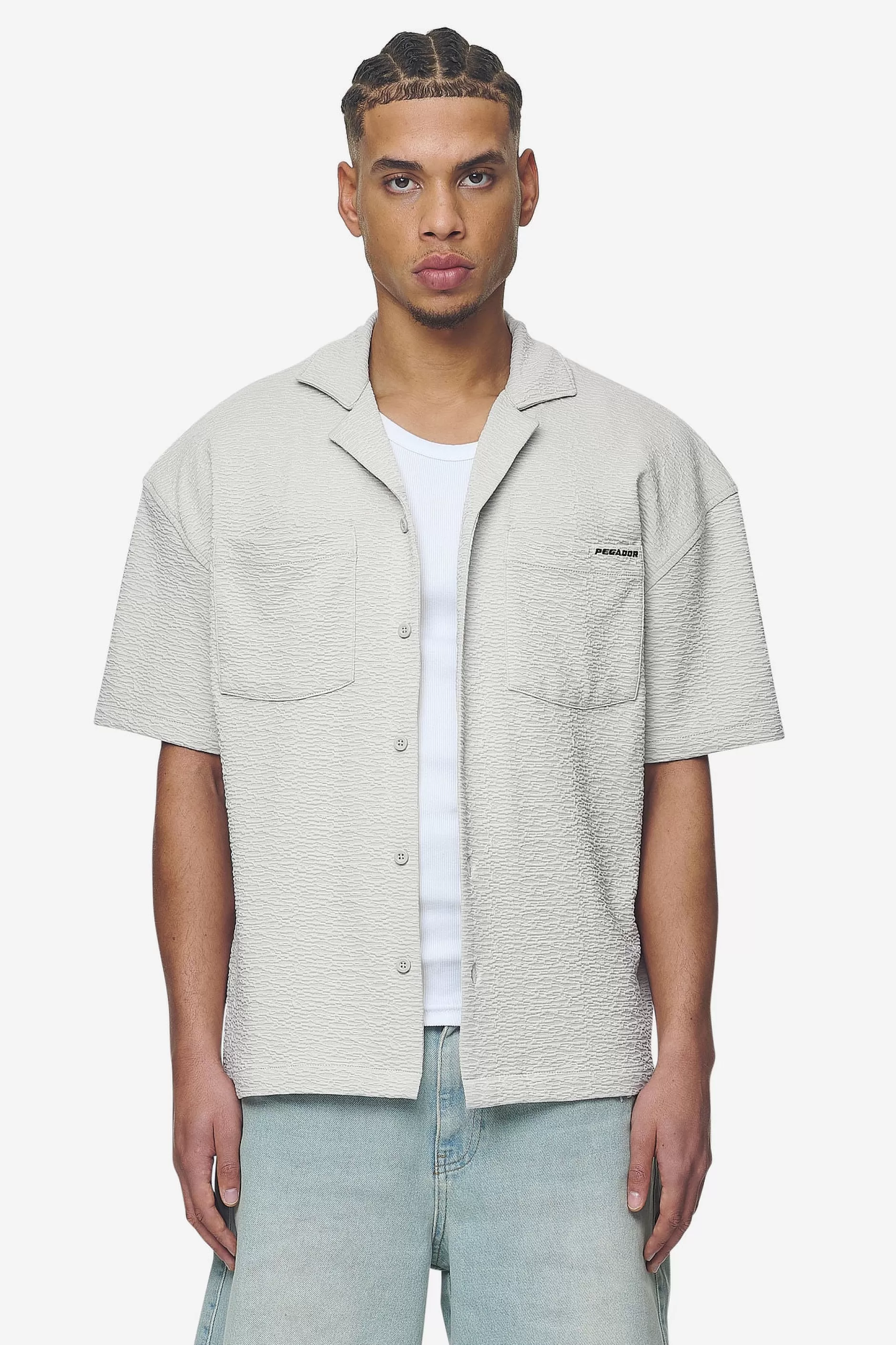 Shop Pegador Acado Summer Shirt Pearl grey