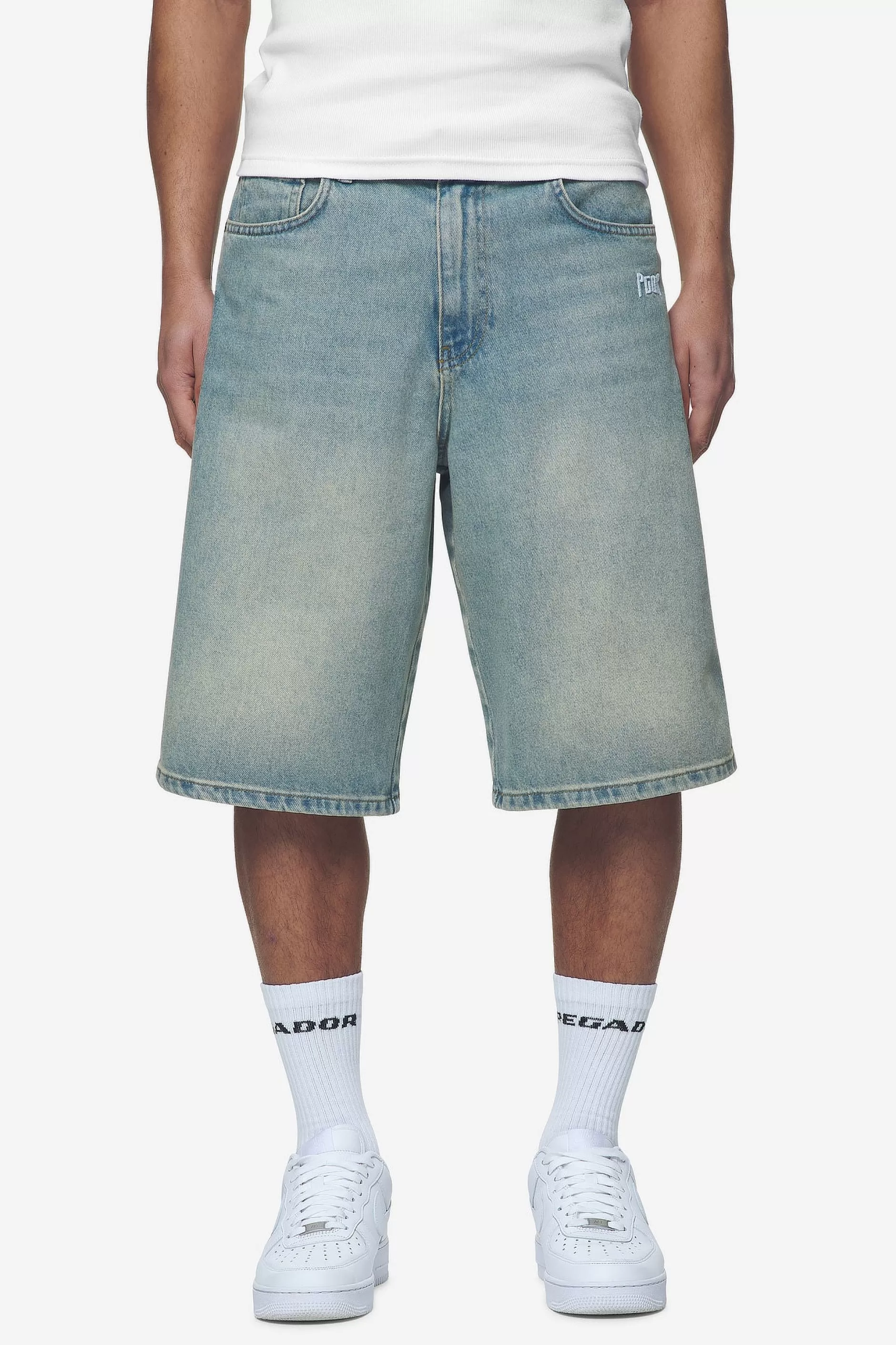 Shop Pegador Alcoa Jorts Washed vintage blue