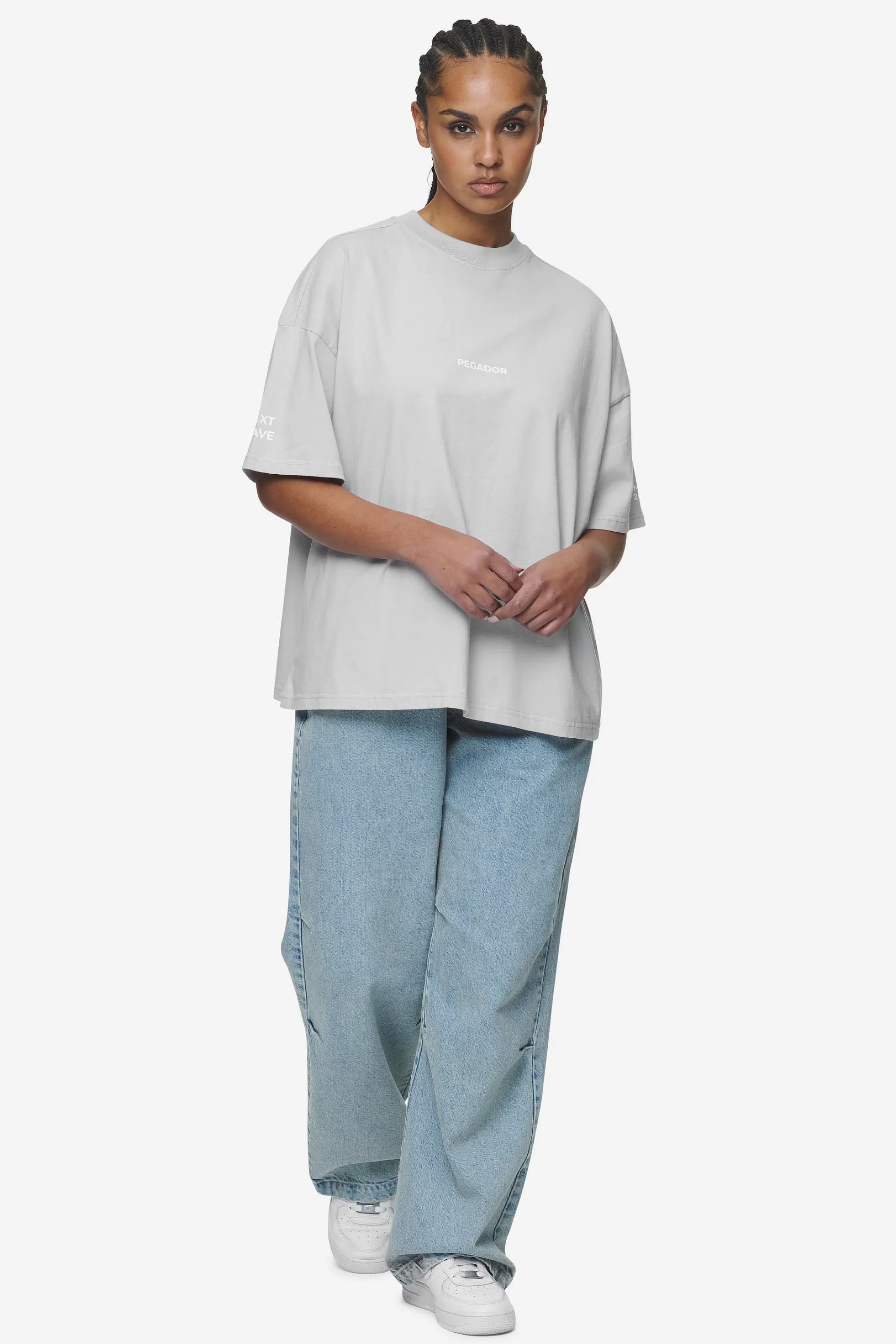 Hot Pegador Aleja Heavy Oversized Tee Washed sky grey