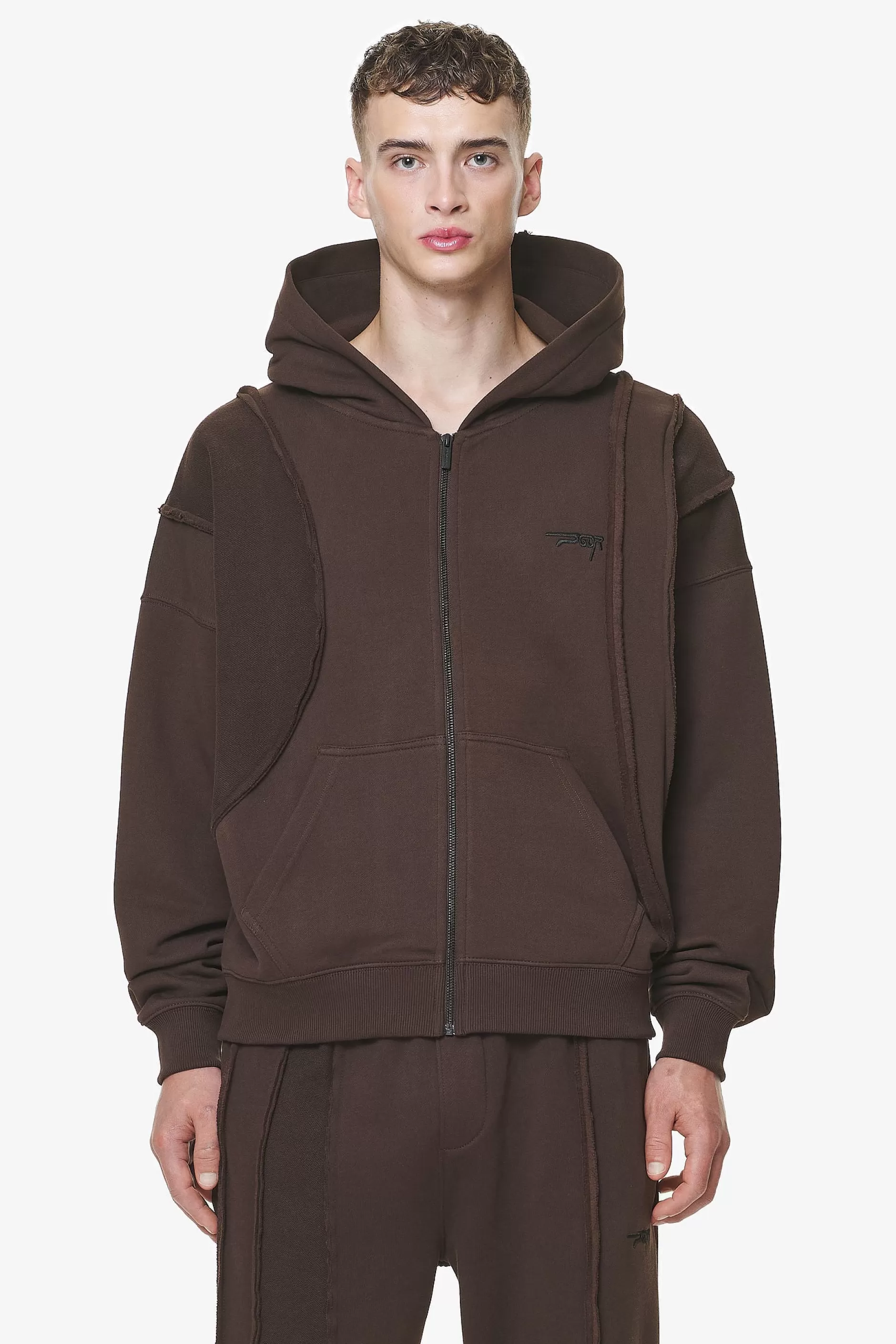 Cheap Pegador Ancy Inside Out Terry Boxy Sweat Jacket Washed Oak Brown