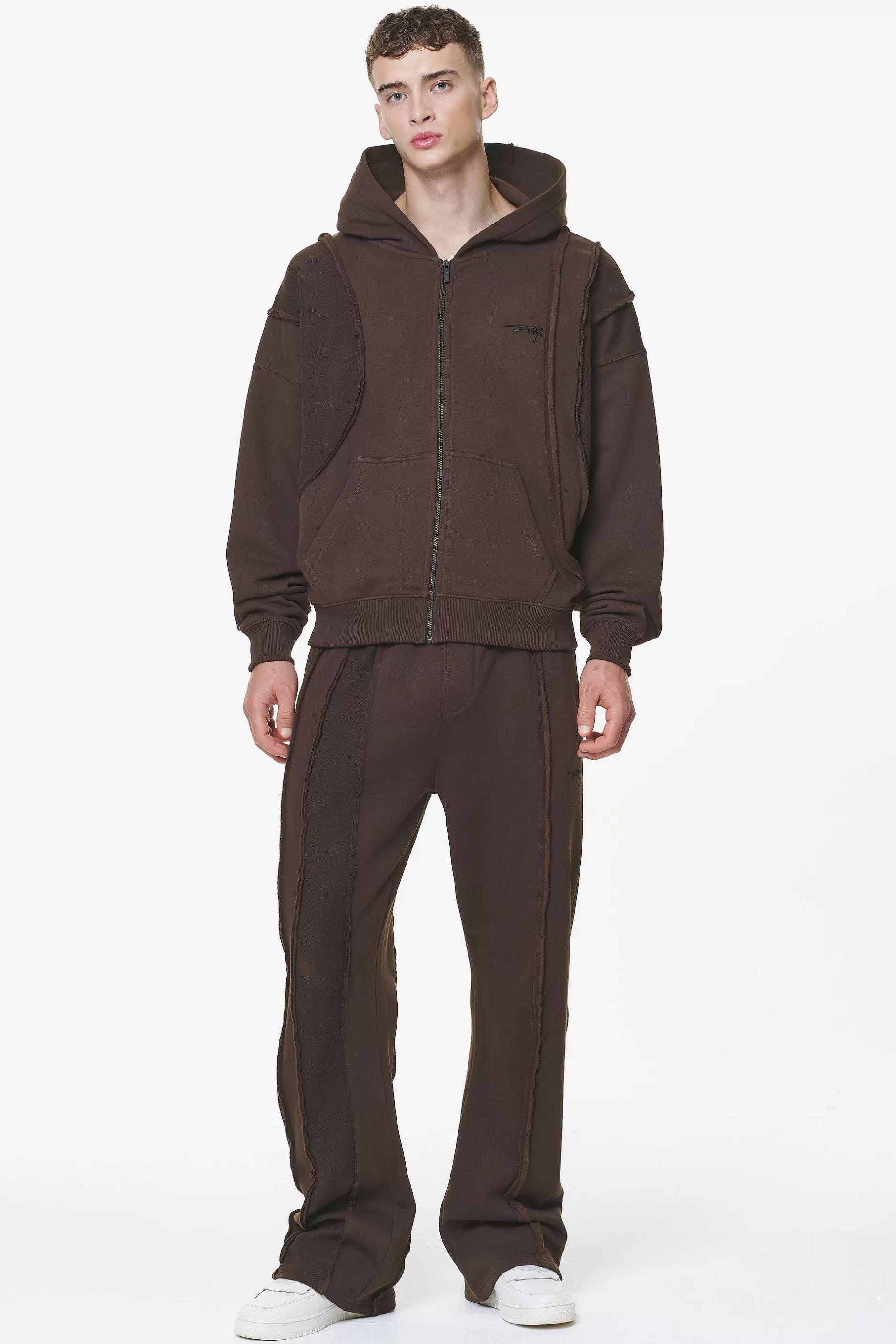Cheap Pegador Ancy Inside Out Terry Boxy Sweat Jacket Washed Oak Brown