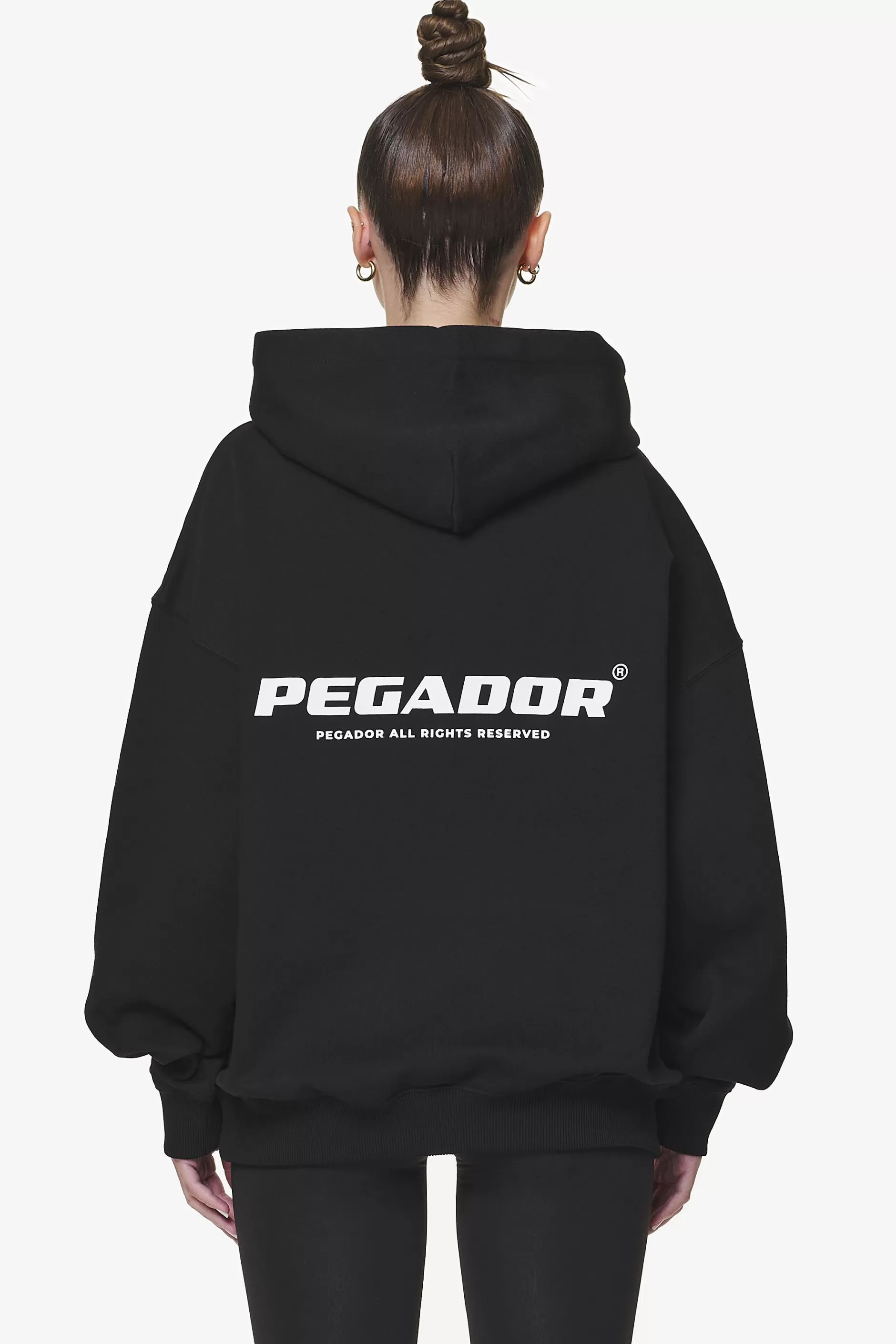 Hot Pegador Atna Logo Oversized Hoodie Black