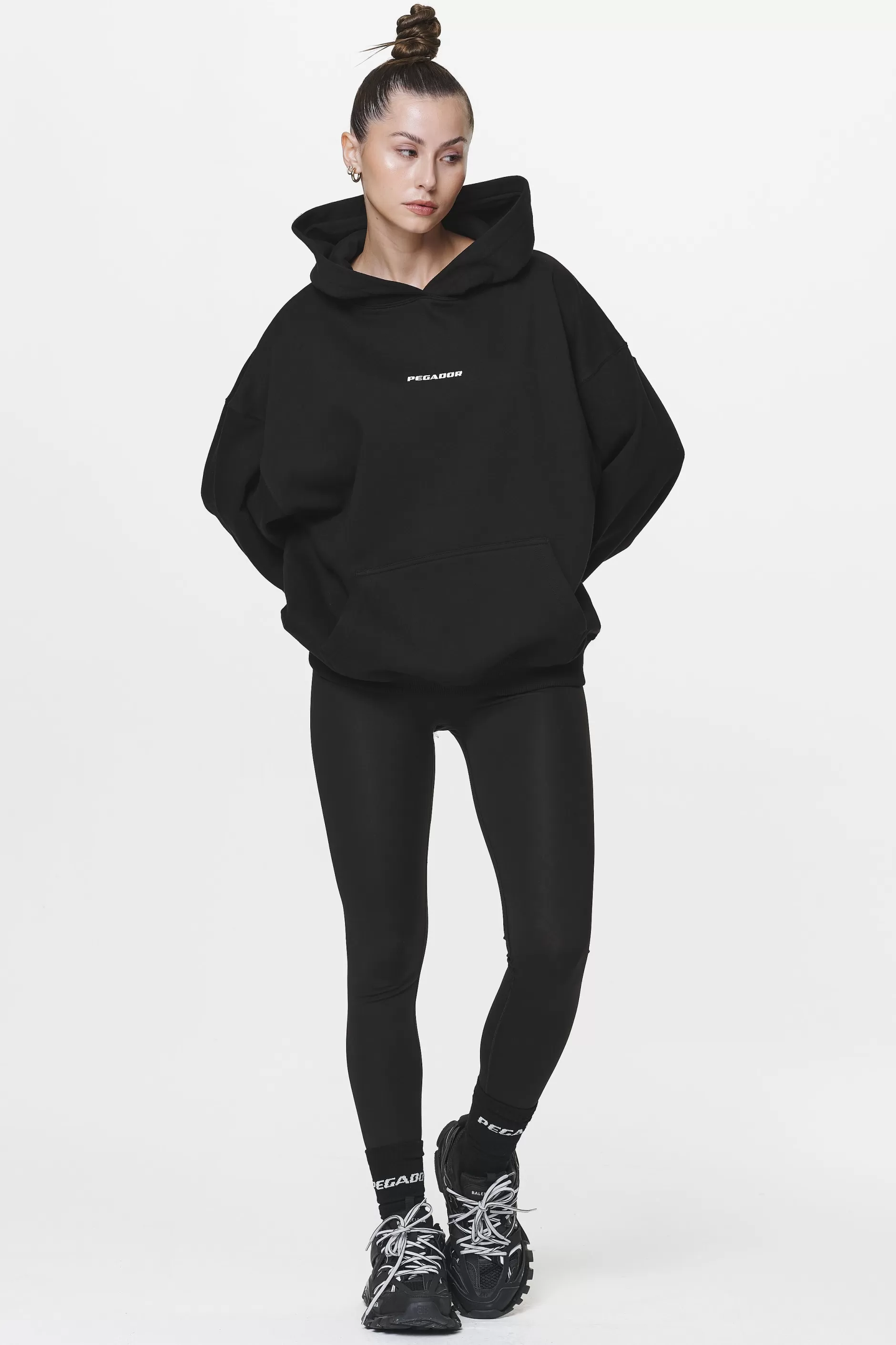 Hot Pegador Atna Logo Oversized Hoodie Black