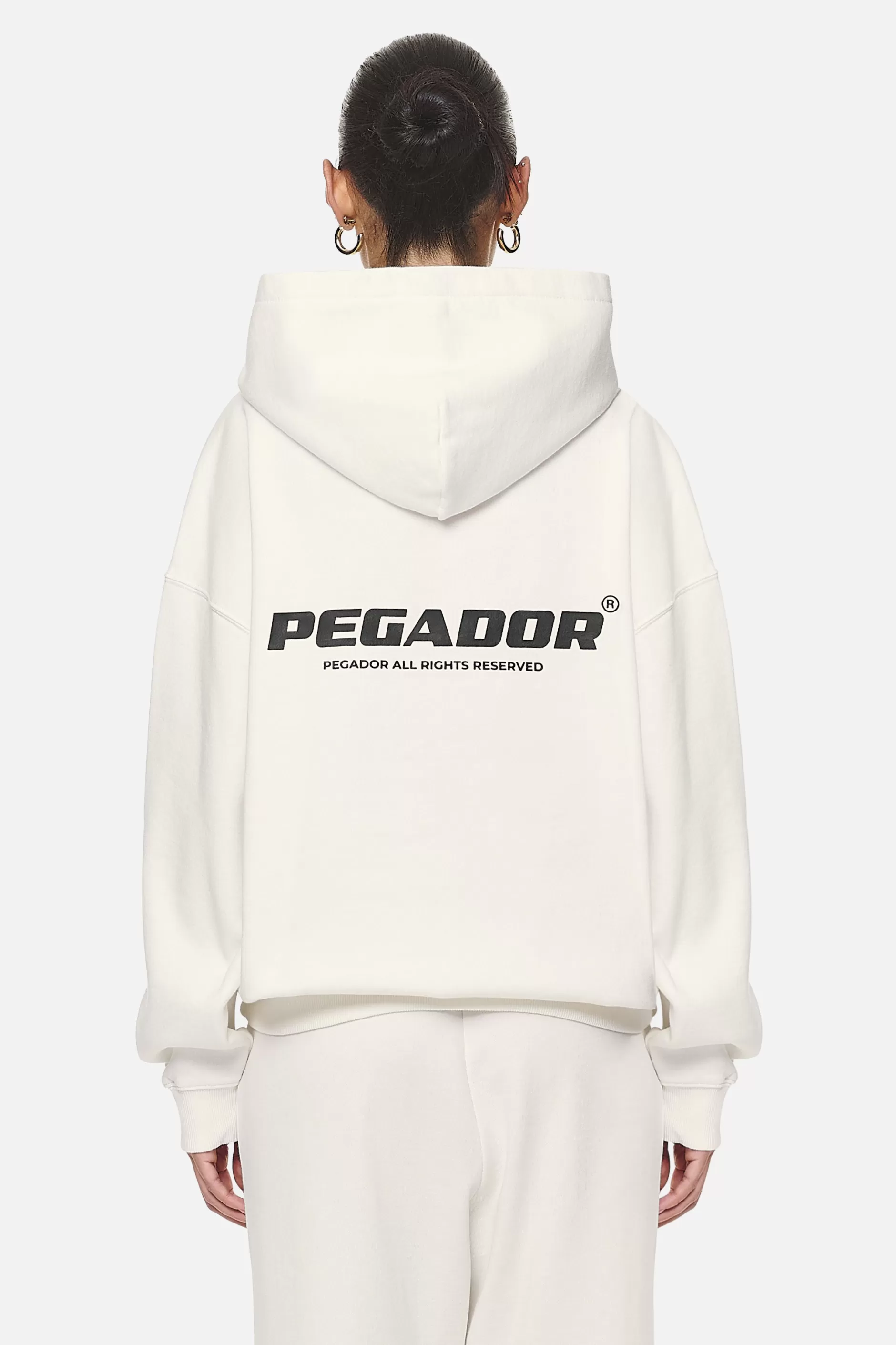 Store Pegador Atna Logo Oversized Hoodie Washed Coconut Milk Black