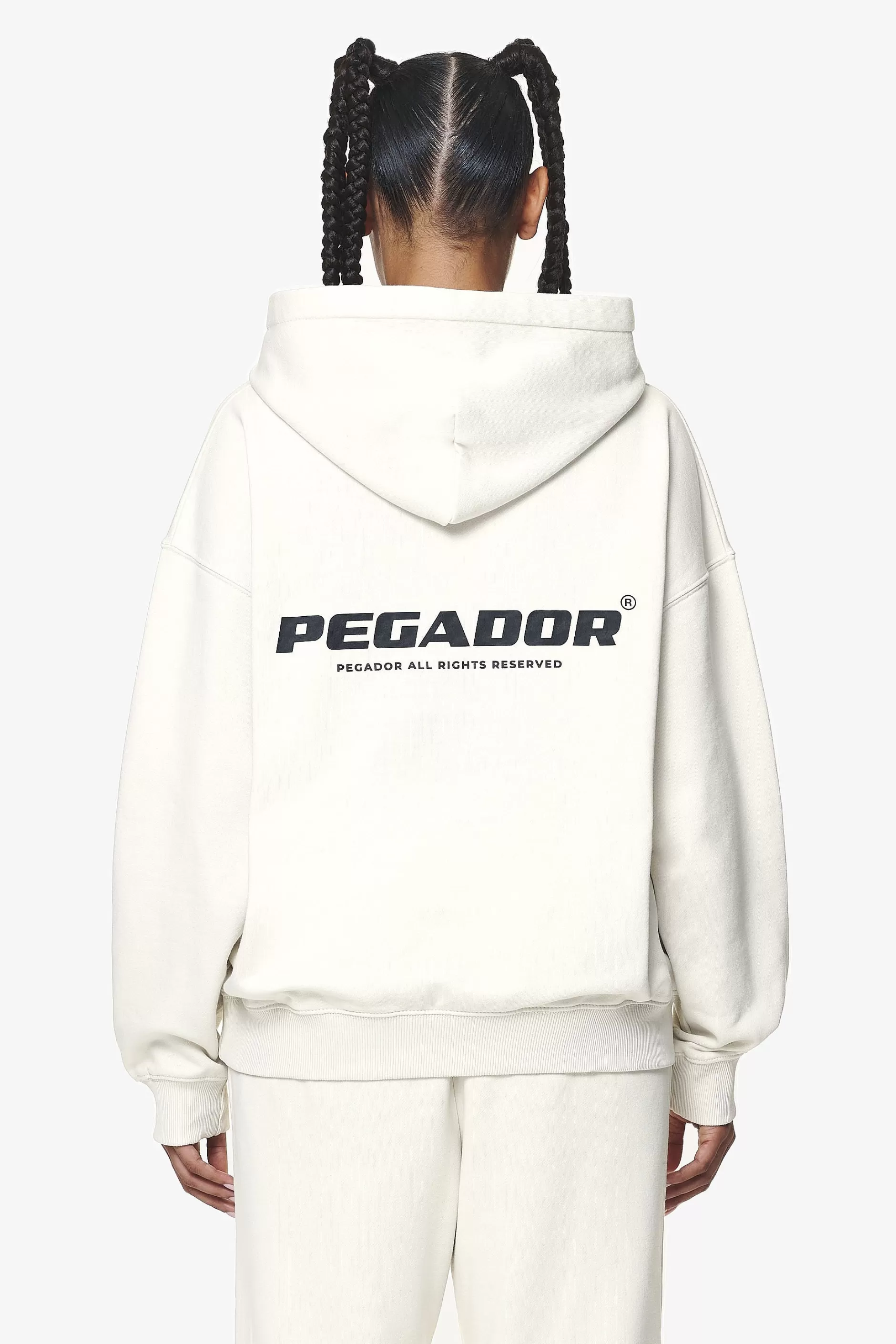 Cheap Pegador Atna Logo Oversized Hoodie Washed Salty Cream