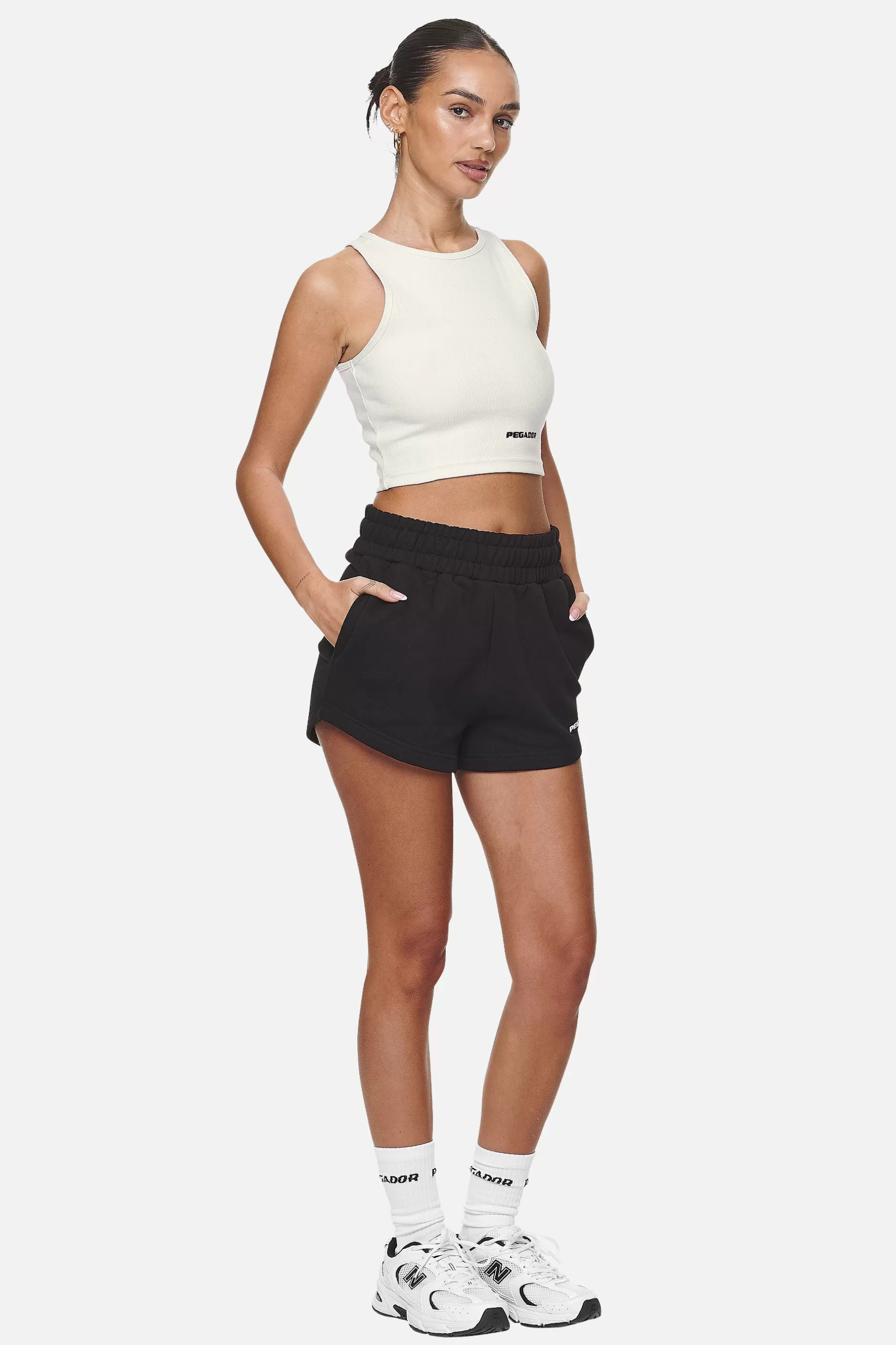 Store Pegador Ayla Crop Top  Washed Coconut Milk Black