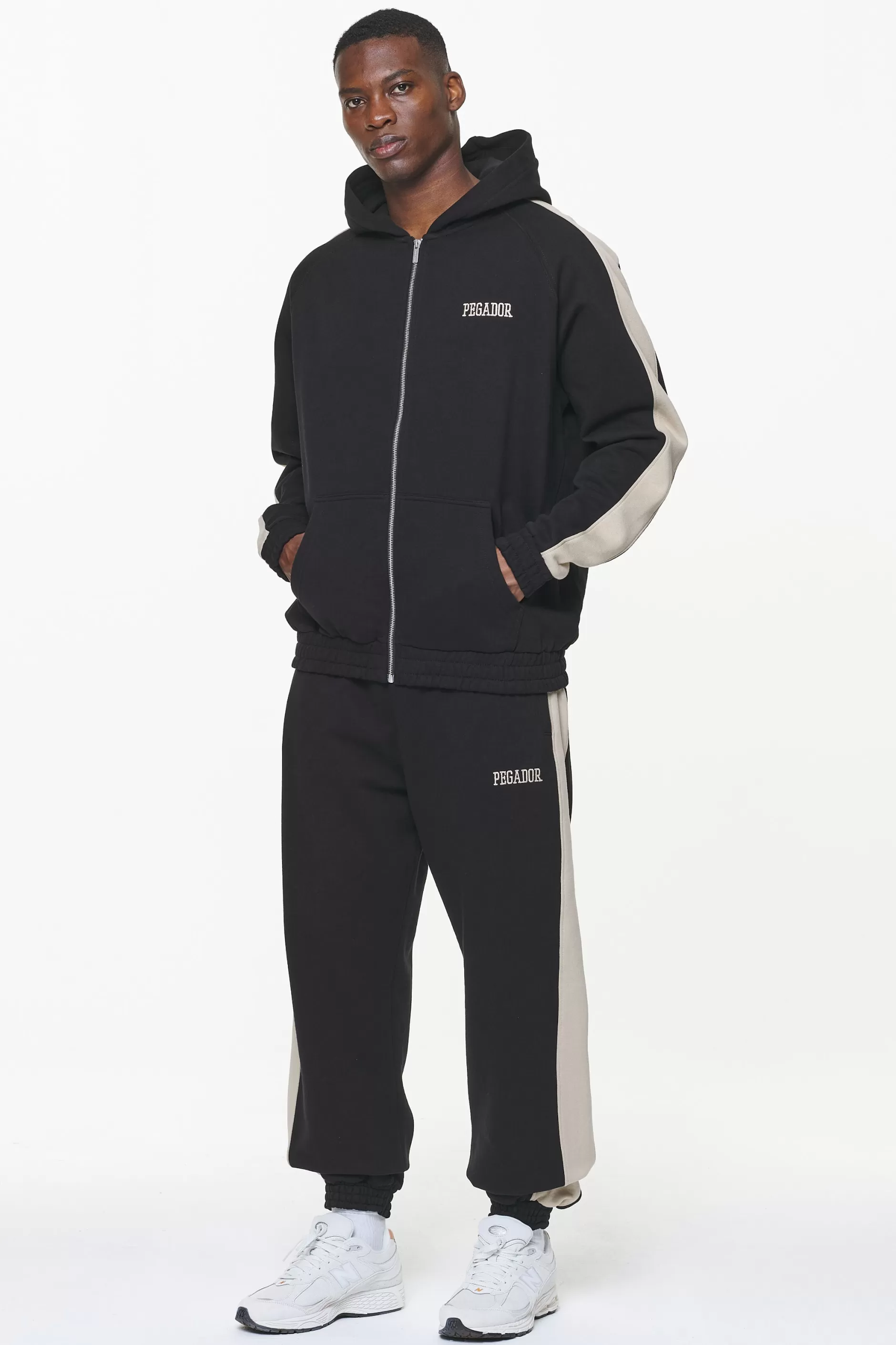 Shop Pegador Aytoun Heavy Sweat Pants Vintage Washed Onyx Black