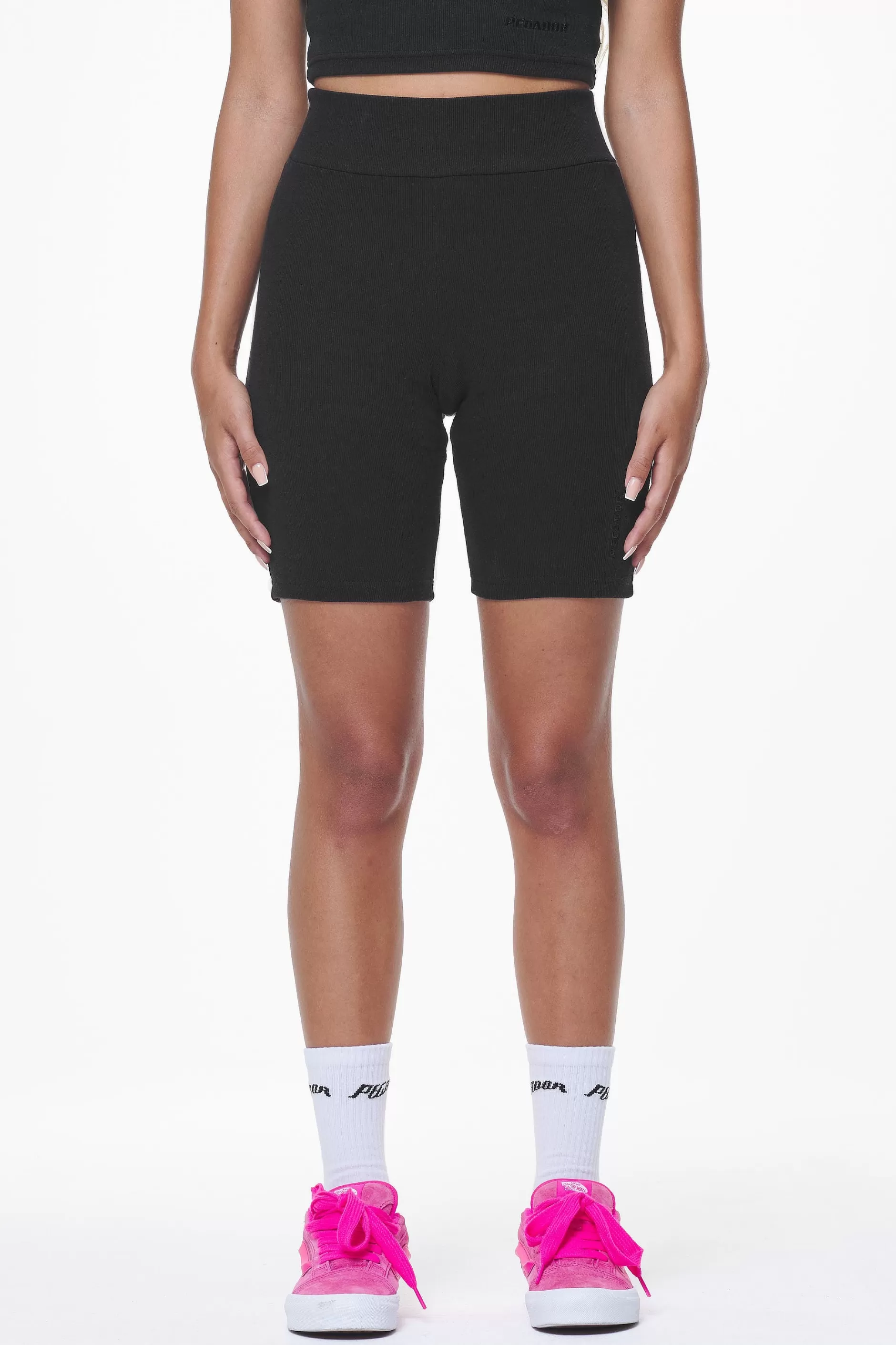 Clearance Pegador Barrie Rib Biker Shorts Black