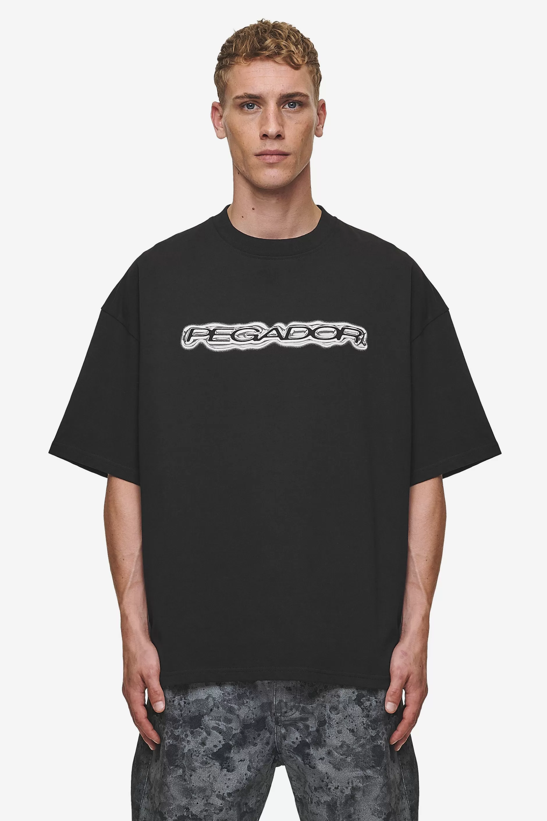 Discount Pegador Baxter Boxy Tee Washed Black