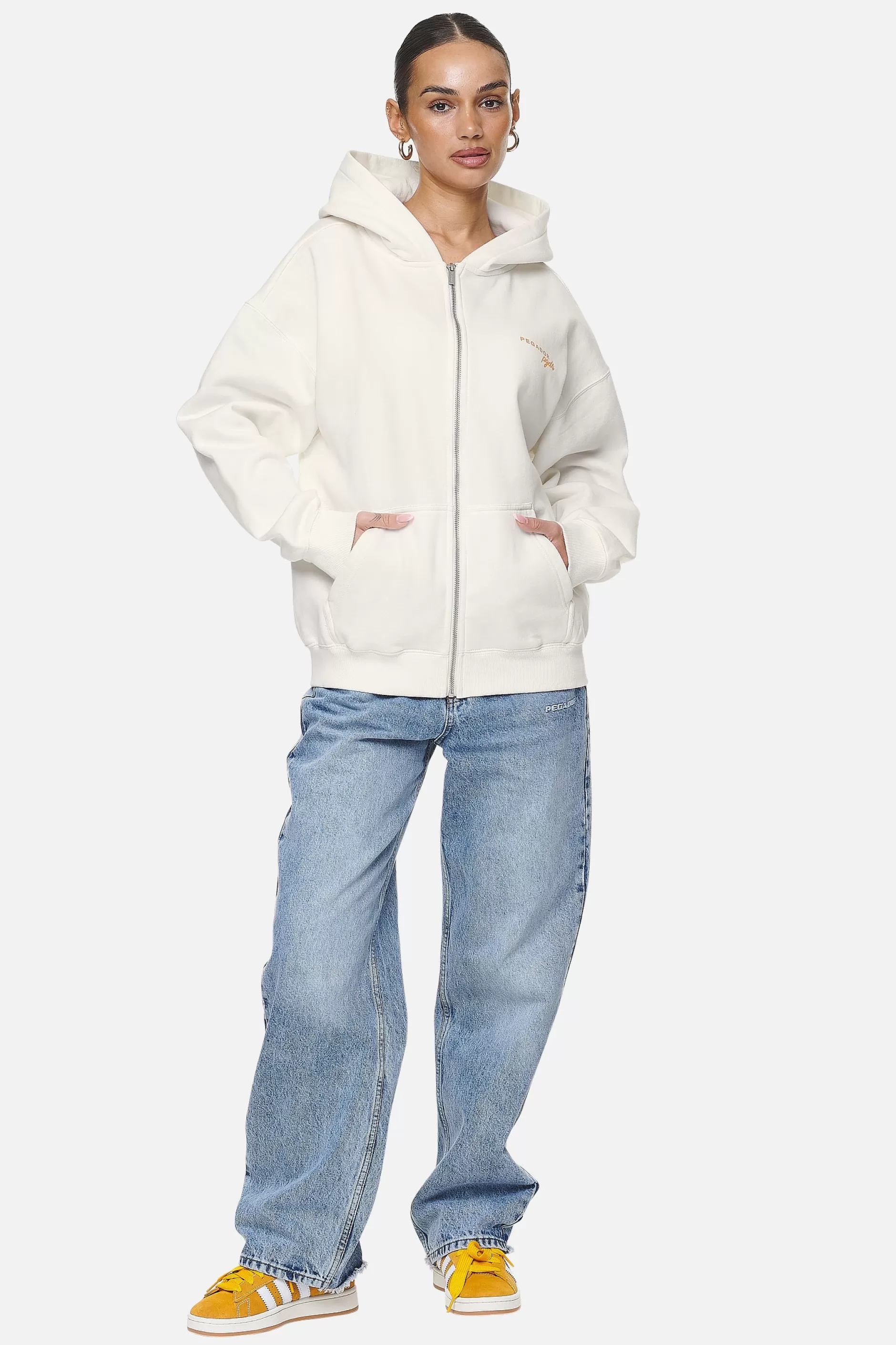 Cheap Pegador Berri Oversized Zip Hoodie Washed Coconut Milk