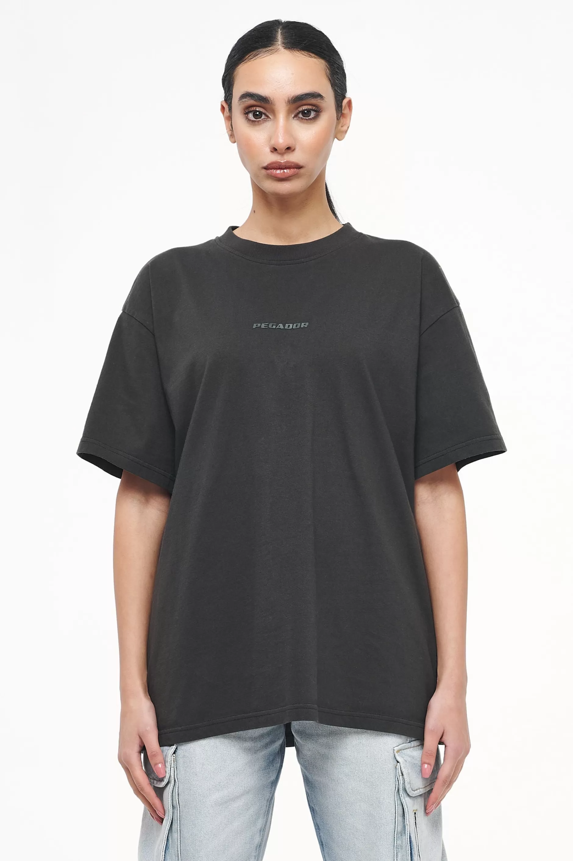 Best Pegador Beverly Oversized Tee Vintage Washed Iron Grey Gum