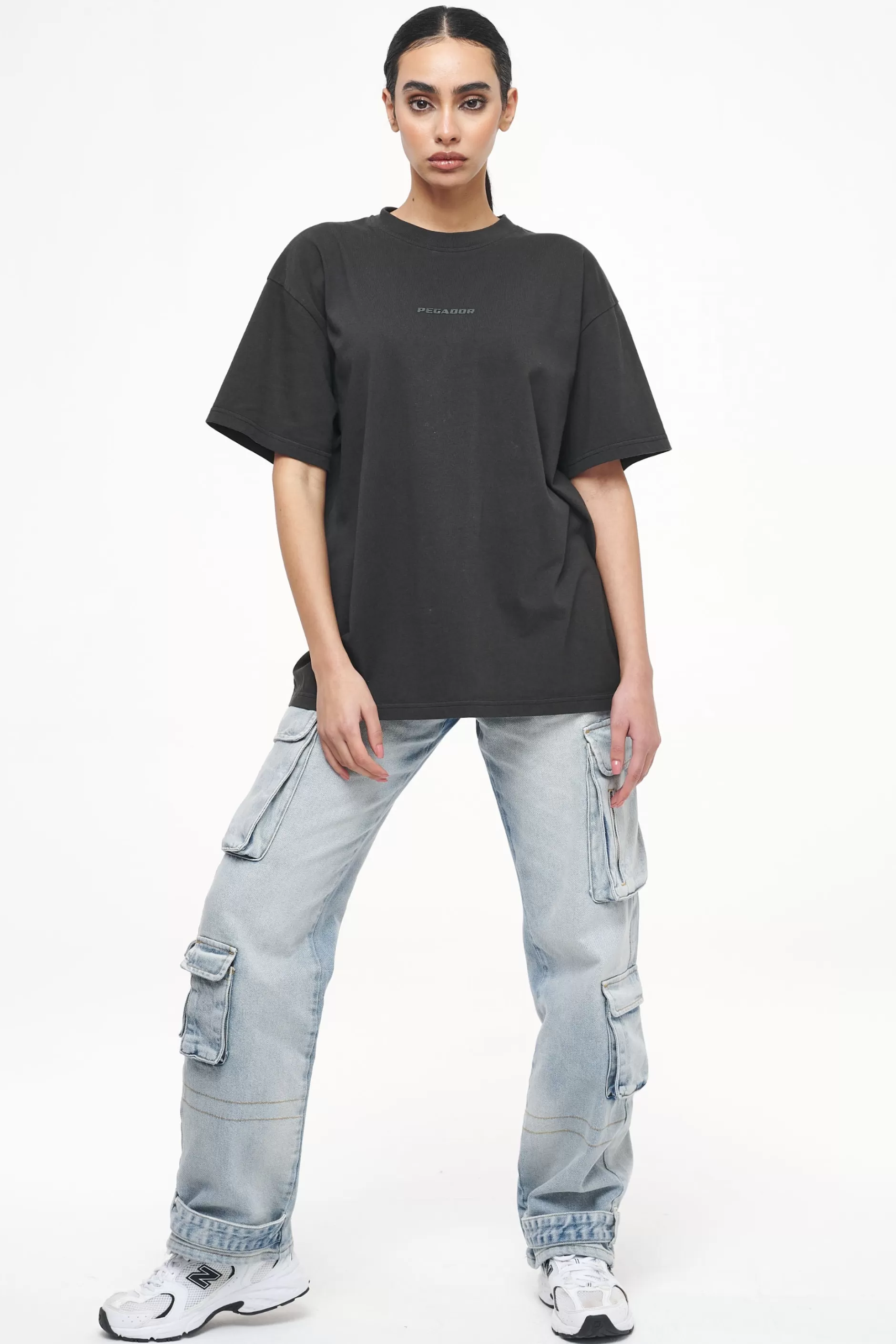 Best Pegador Beverly Oversized Tee Vintage Washed Iron Grey Gum