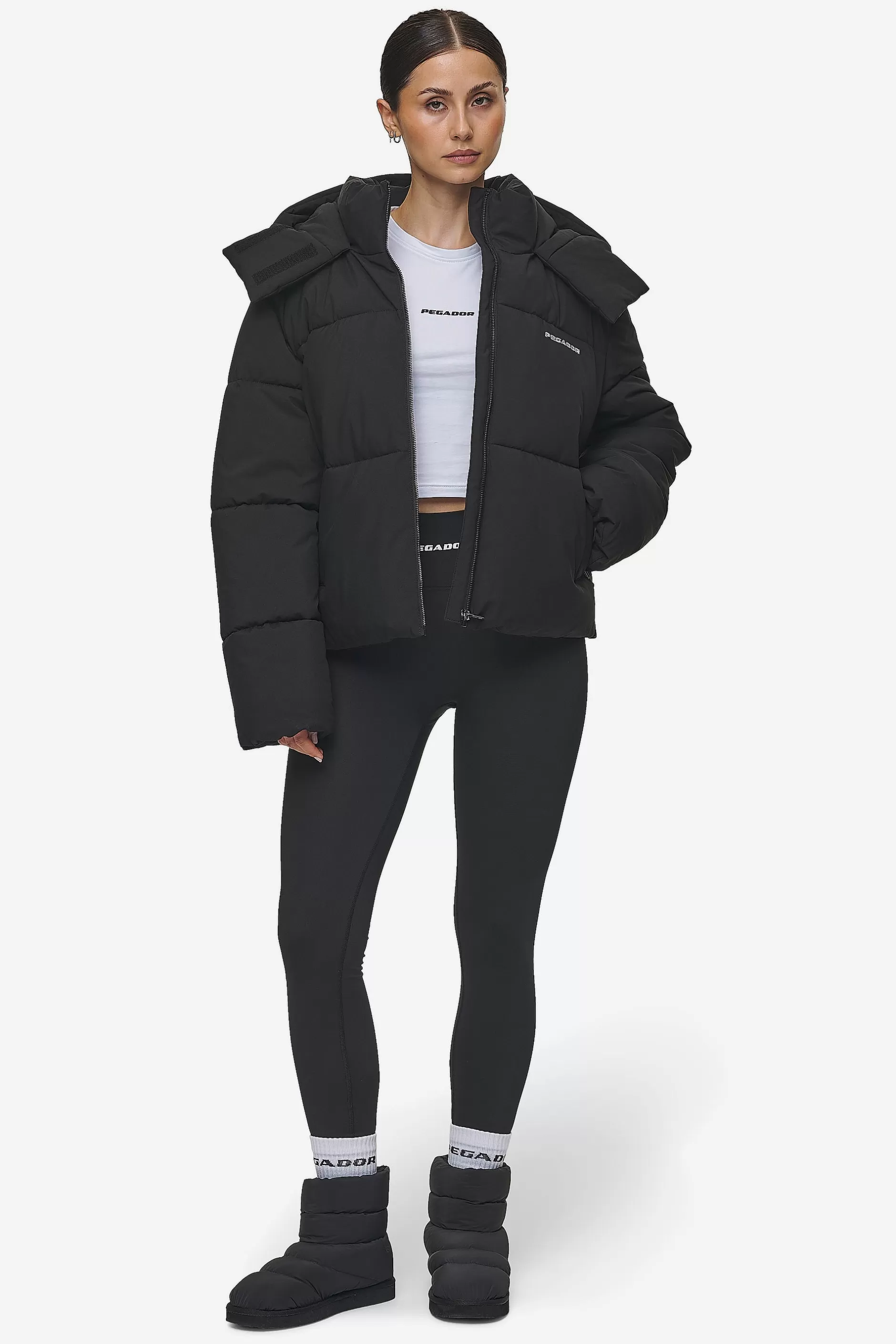 Shop Pegador Blanca Puffer Jacket Black