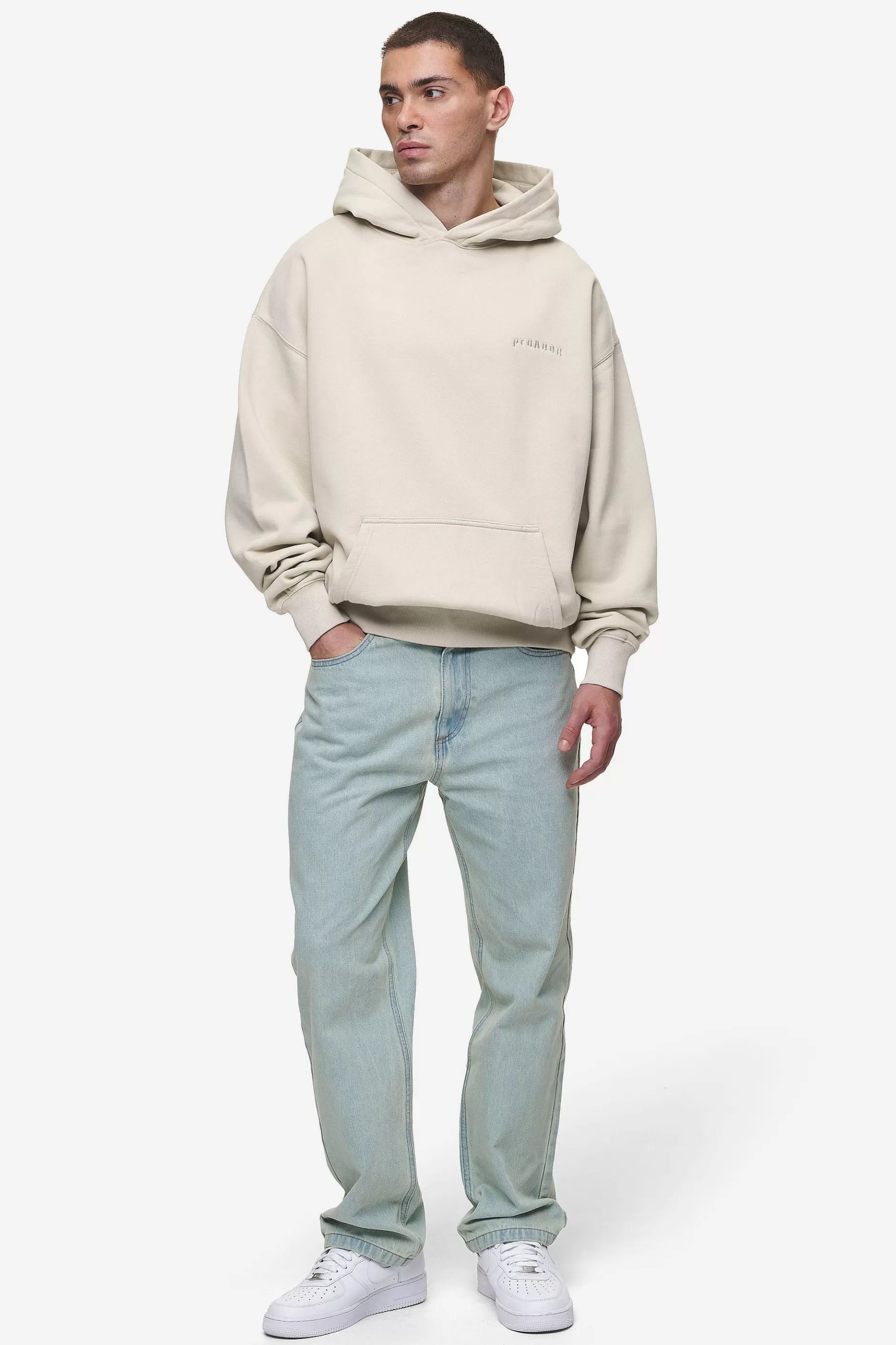 Online Pegador Buford Oversized Hoodie Washed Light Beige