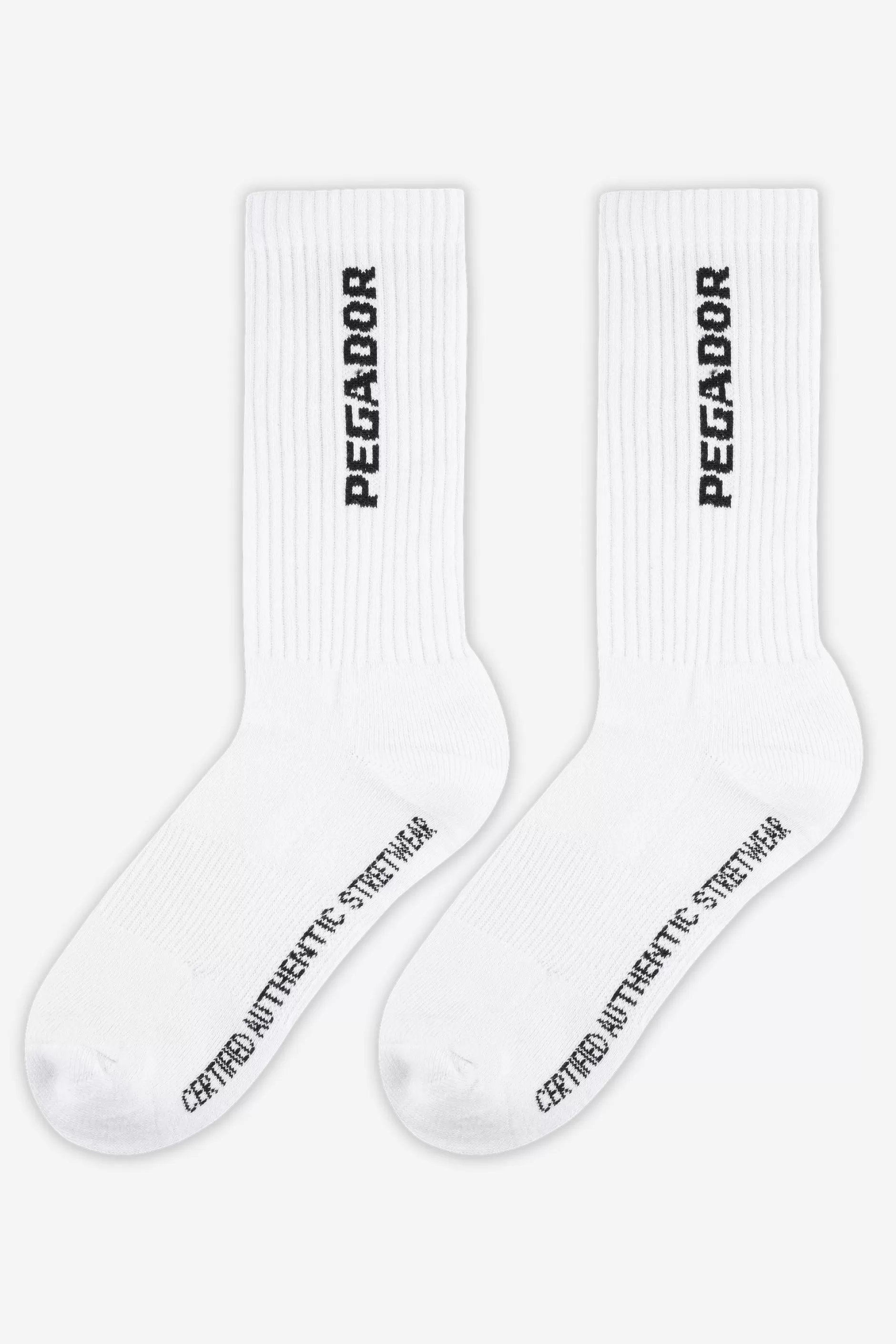 Outlet Pegador Certified Cross Logo Socks White Black