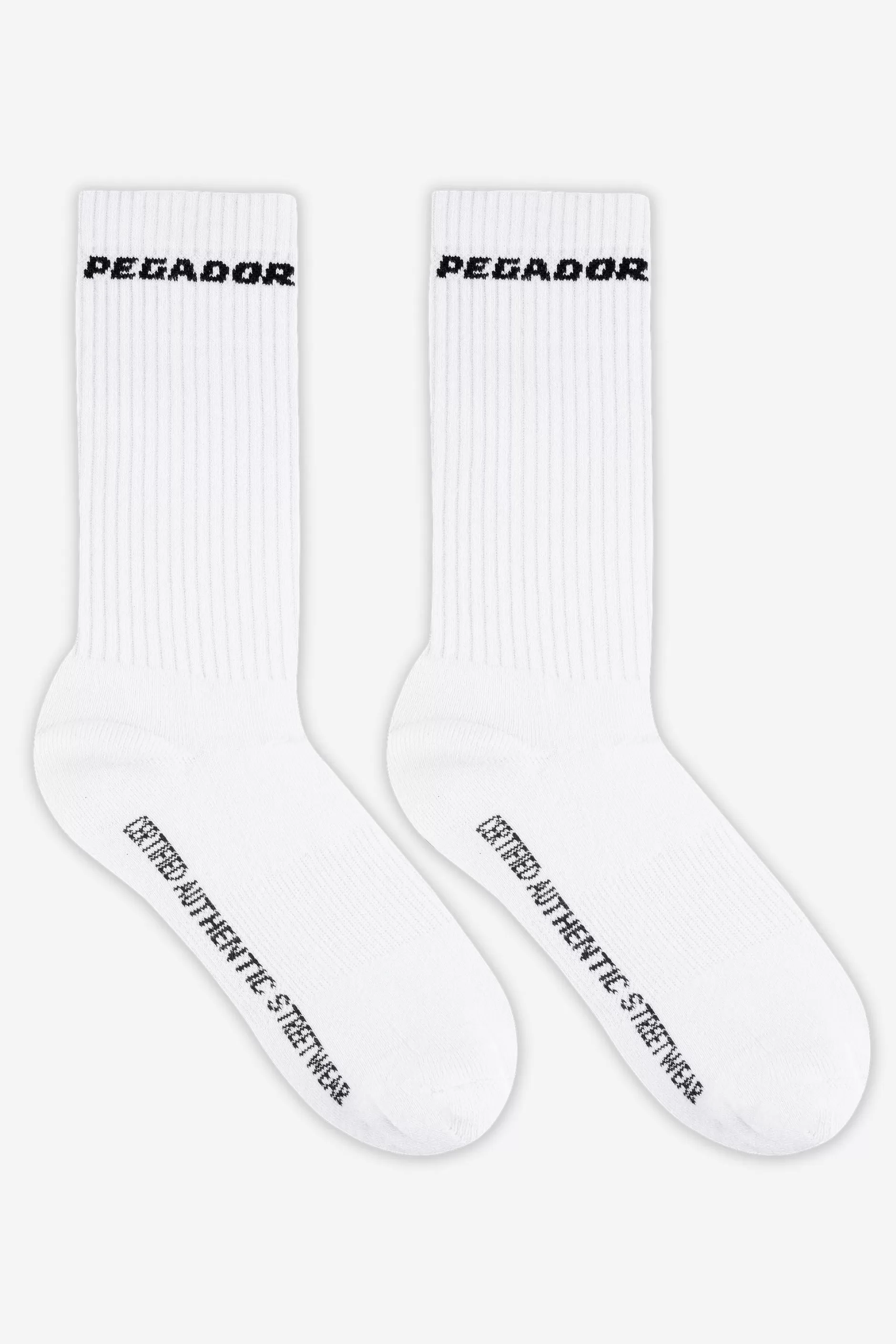 New Pegador Certified Side Logo Socks White Black