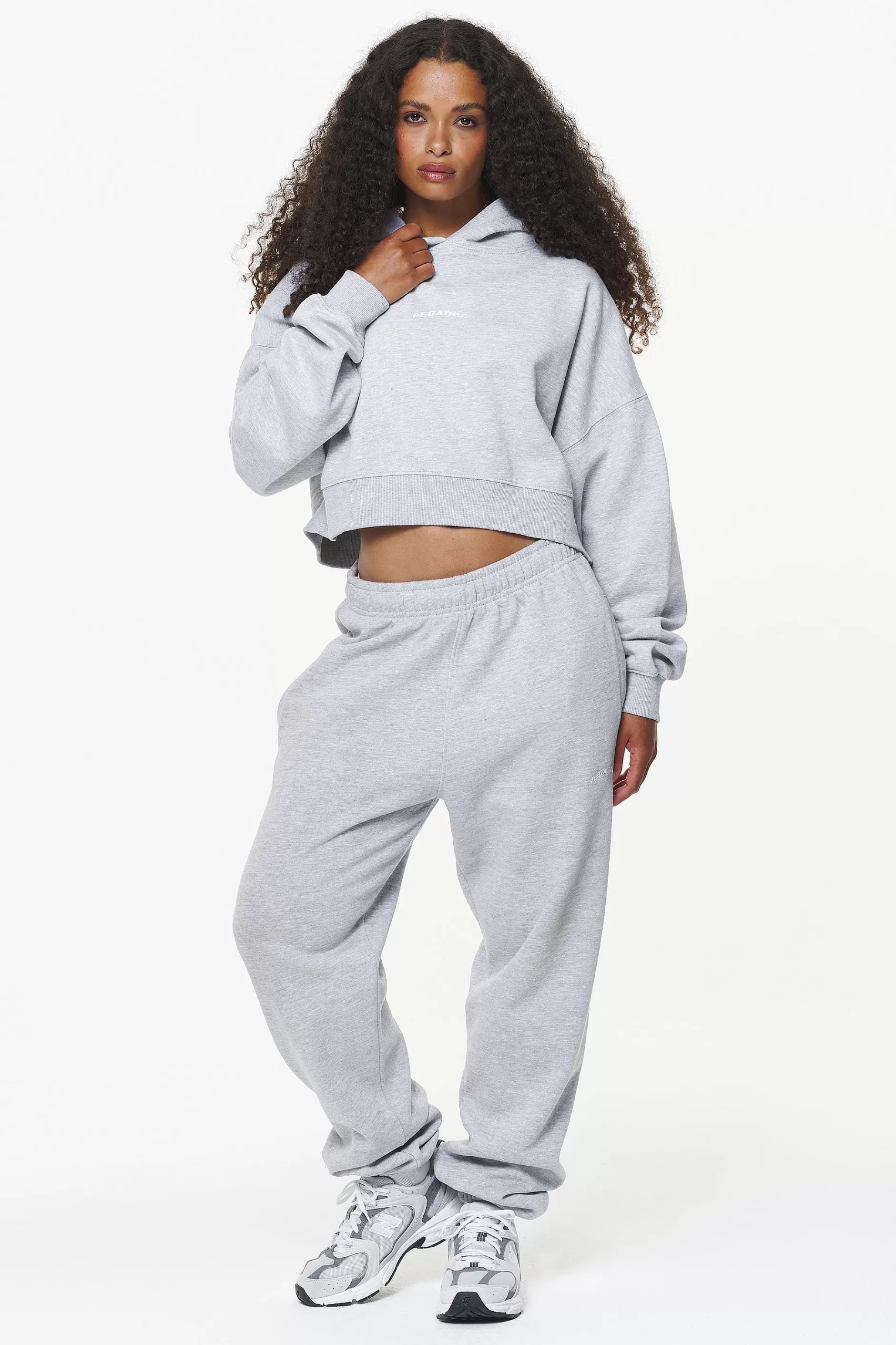 Flash Sale Pegador Chancery Oversized Cropped Hoodie Grey Melange