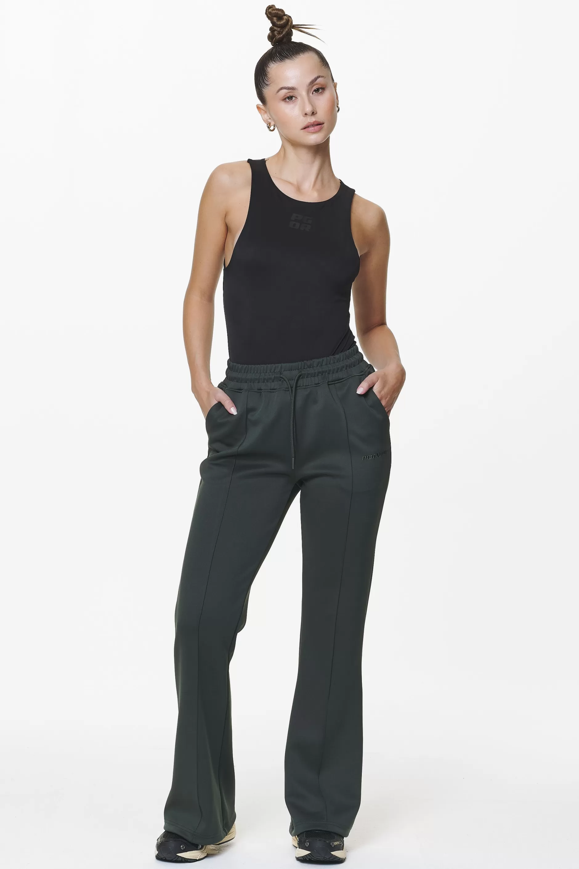 New Pegador Clair Flared Track Pants Sage Green