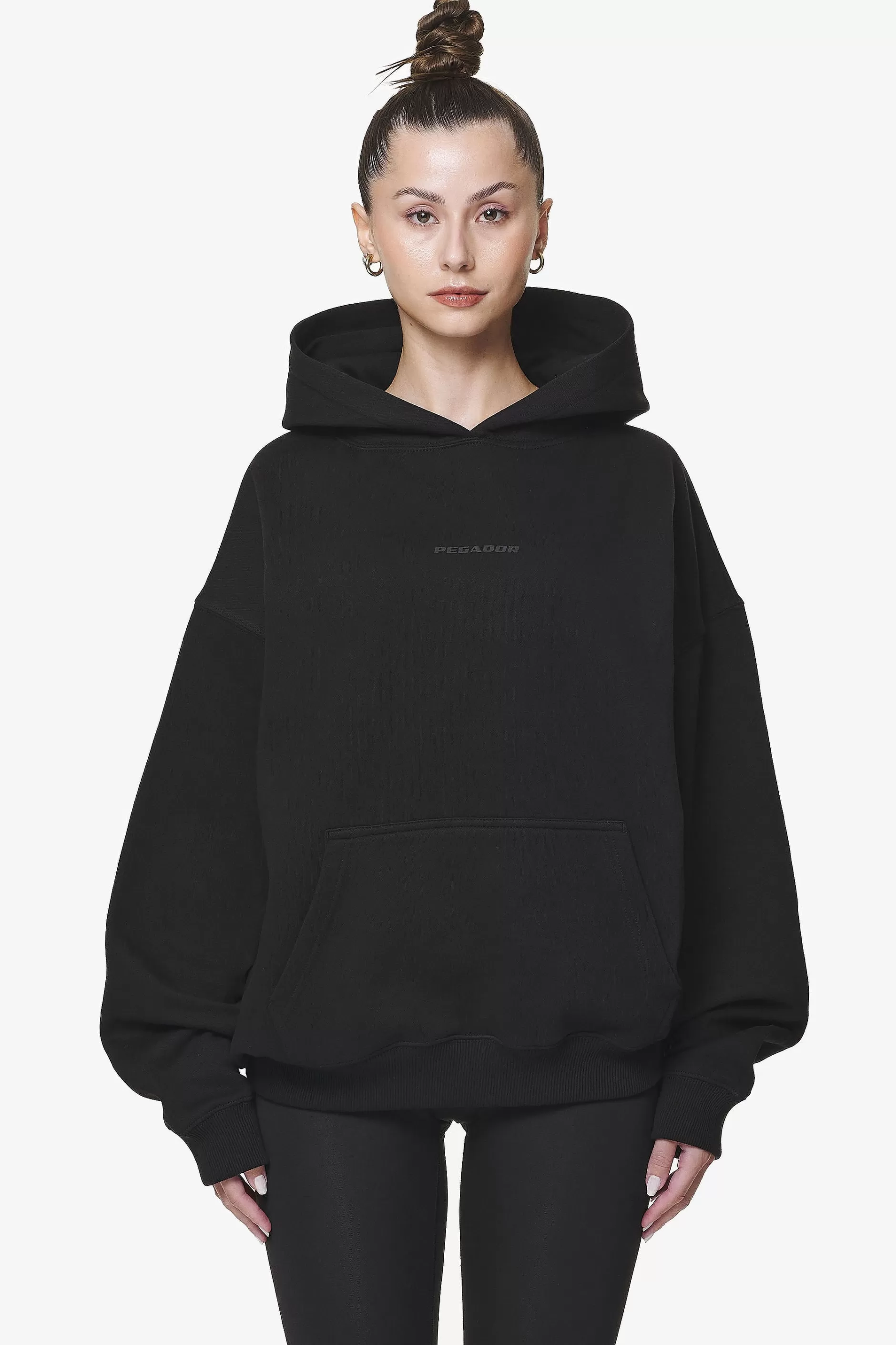 Flash Sale Pegador Clarita Logo Oversized Hoodie Black Gum