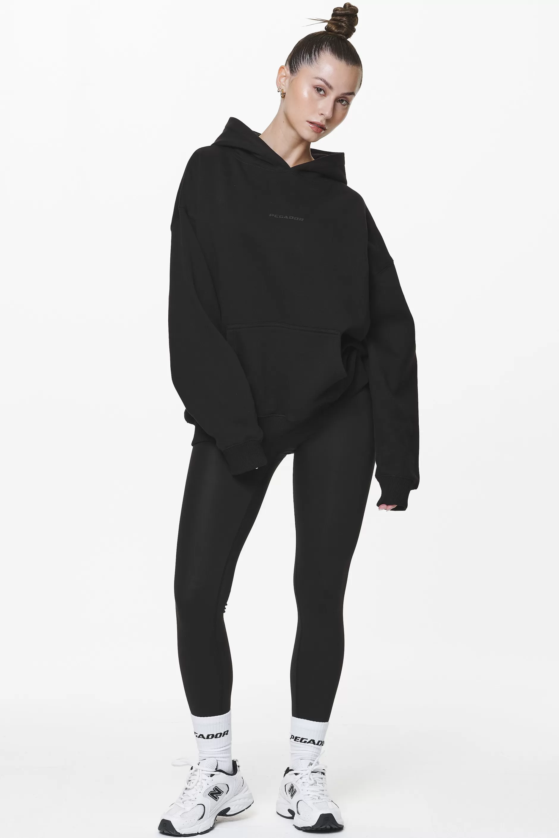 Flash Sale Pegador Clarita Logo Oversized Hoodie Black Gum