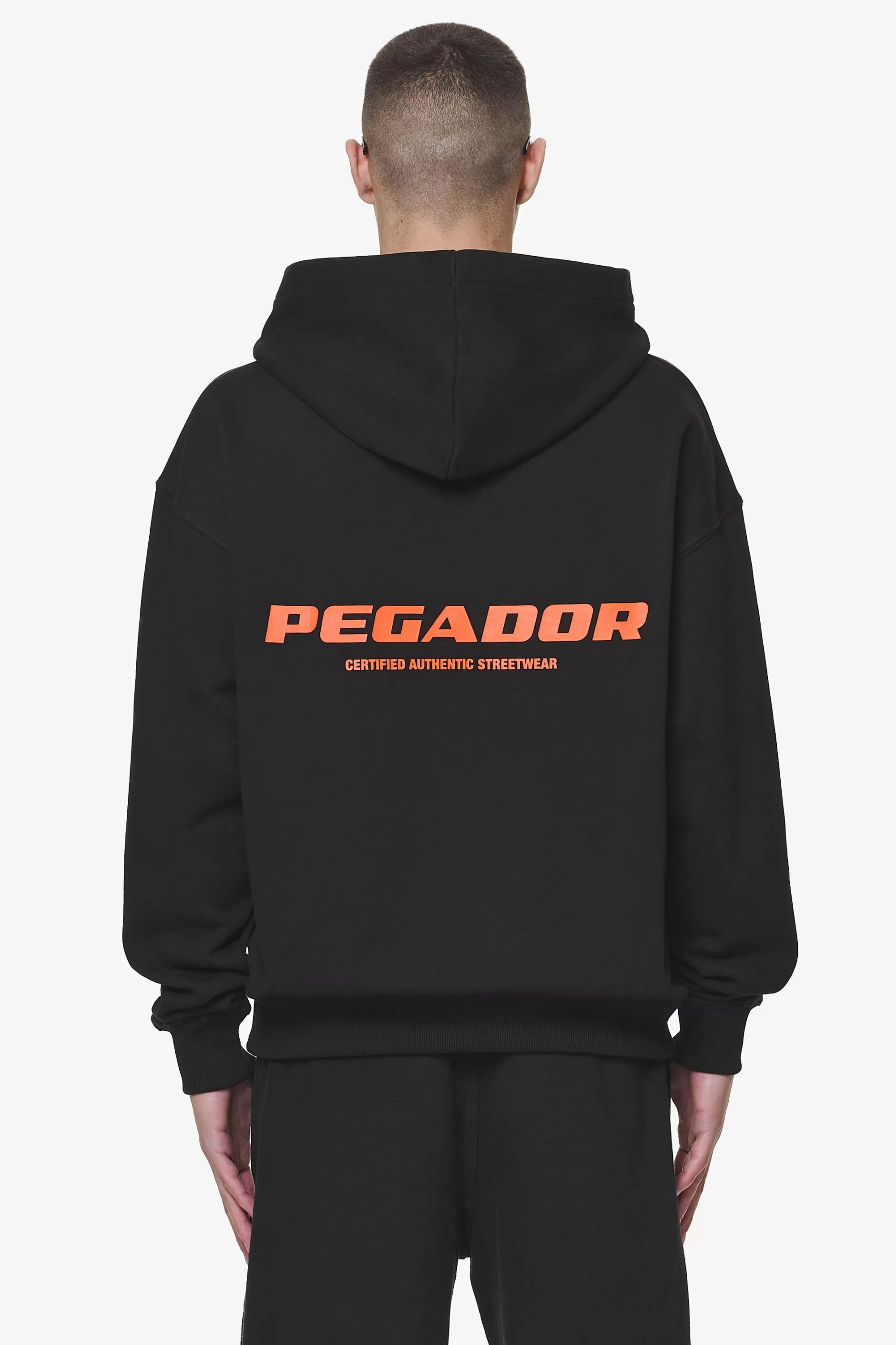 Online Pegador Colne Logo Oversized Hoodie Black Signal Red