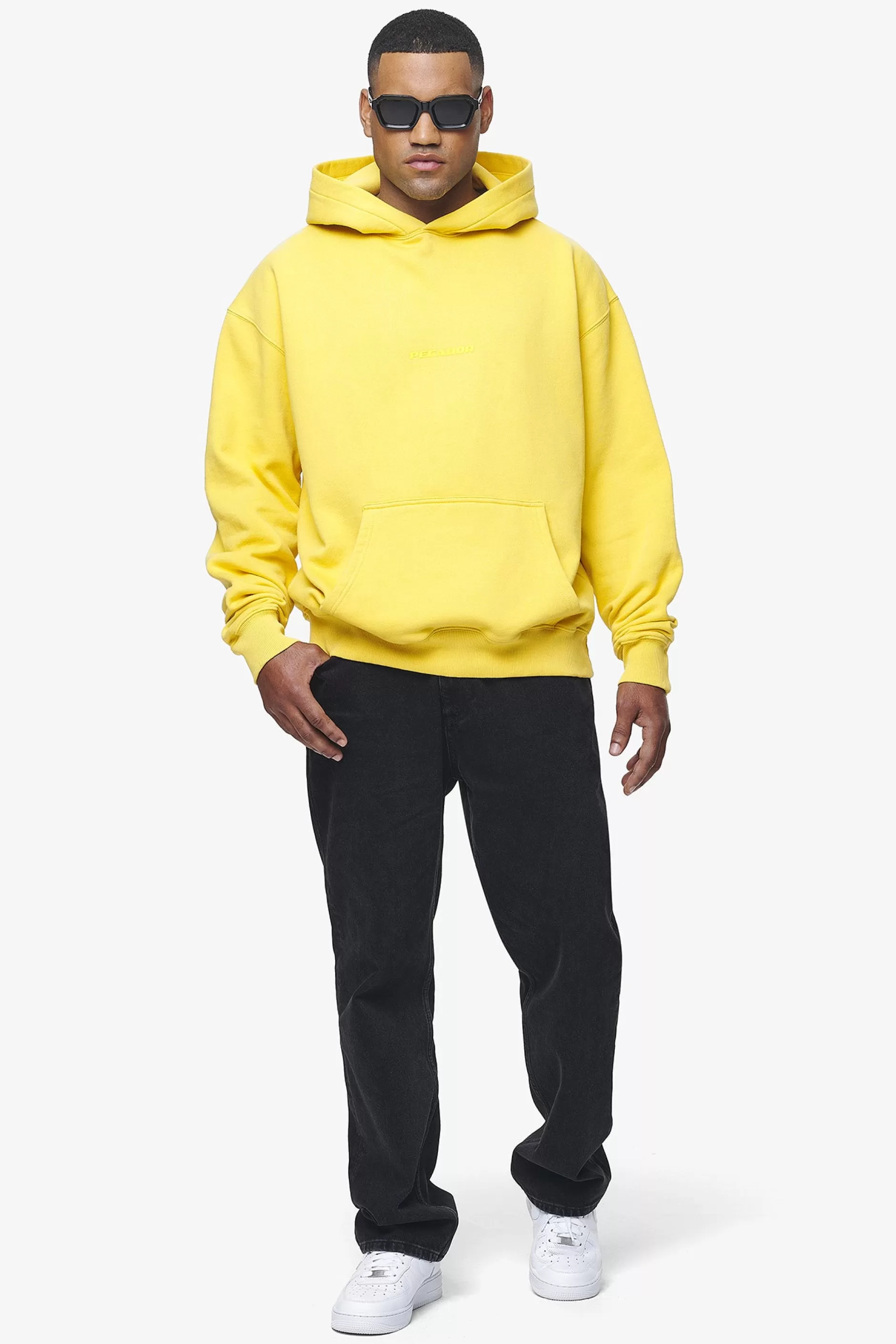 Best Pegador Colne Logo Oversized Hoodie Vintage Washed Solar Yellow Gum