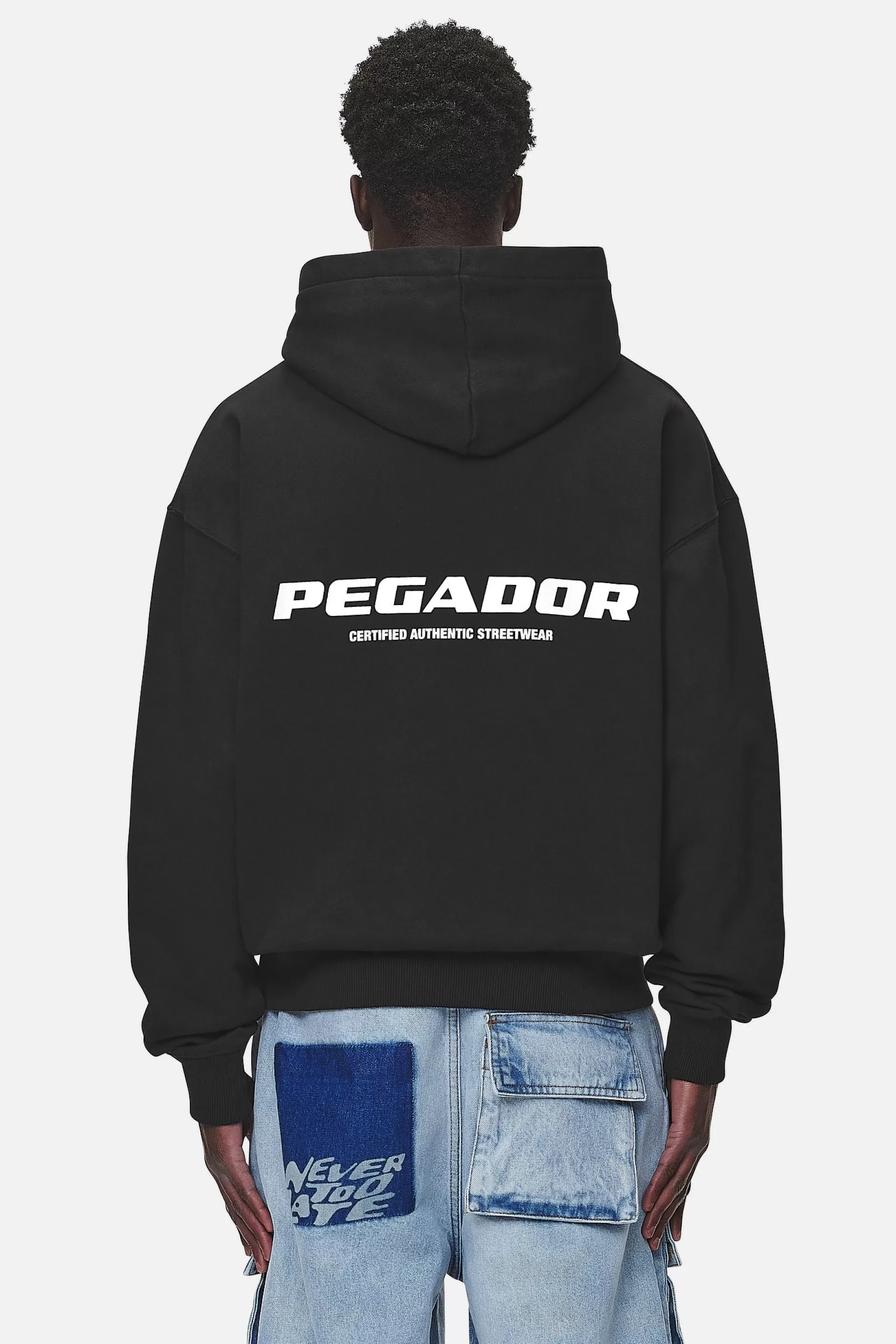 Fashion Pegador Colne Logo Oversized Hoodie Washed Black