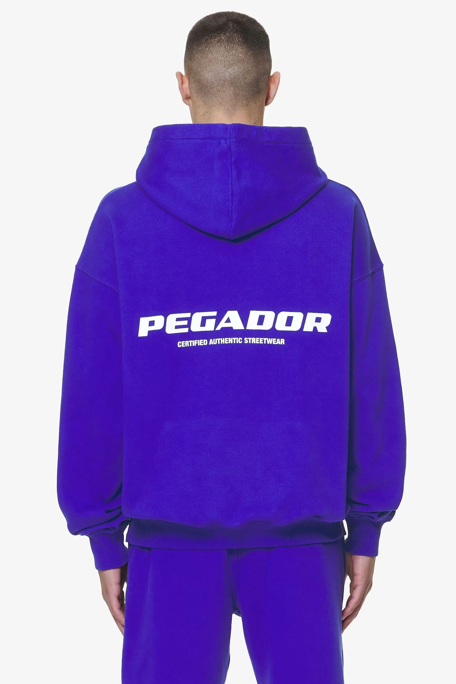 Online Pegador Colne Logo Oversized Hoodie Washed Endless Blue