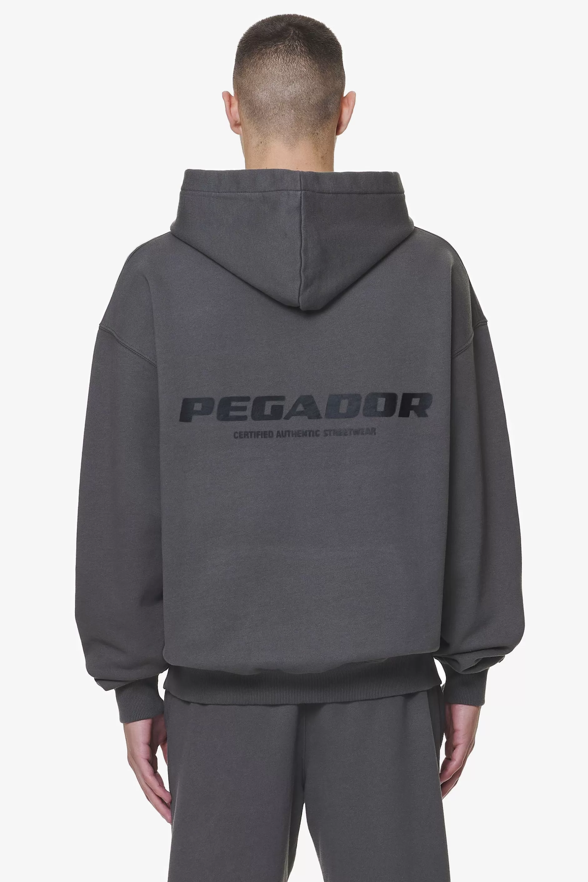 Cheap Pegador Colne Logo Oversized Hoodie Washed Volcano Grey