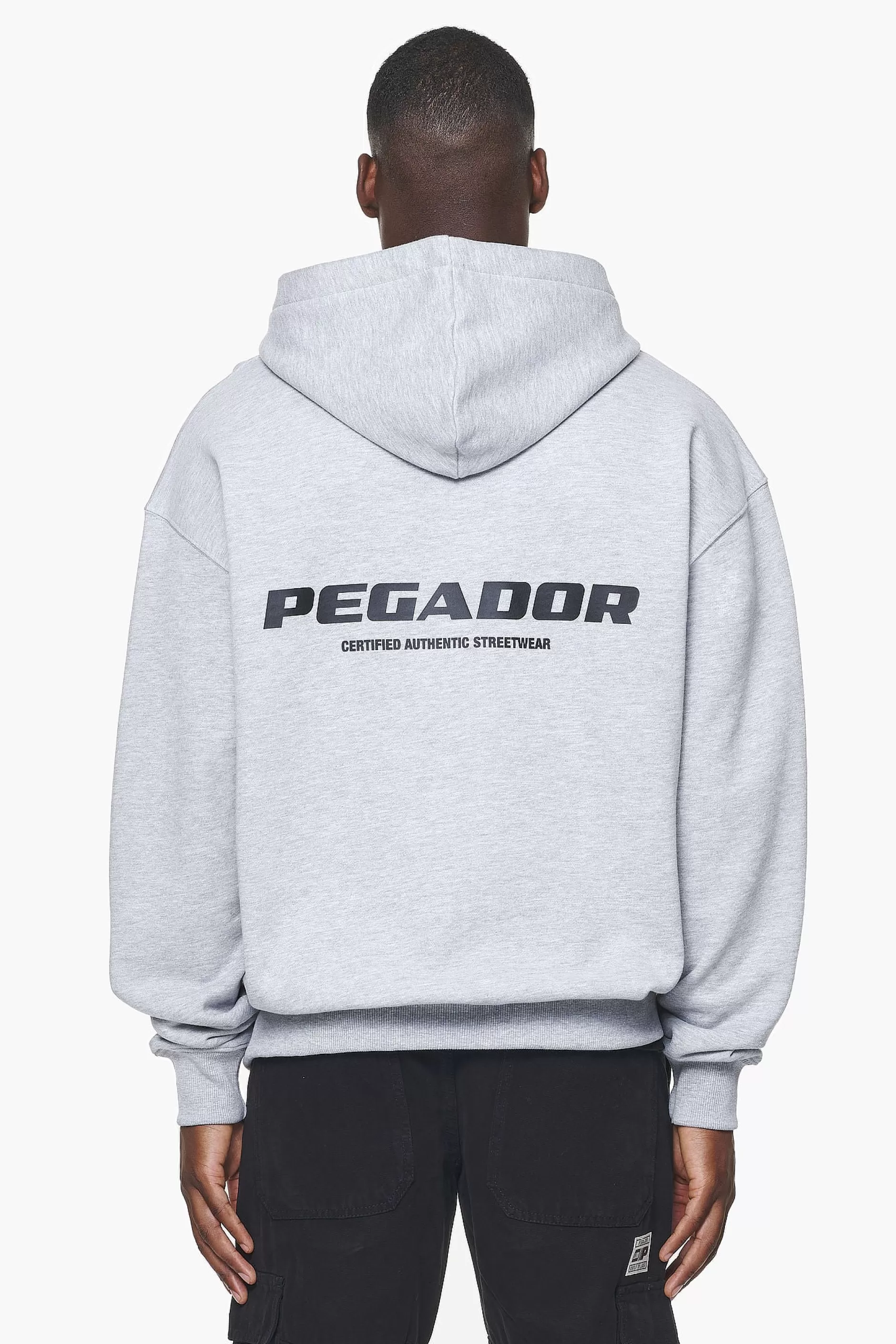 Online Pegador Colne Logo Oversized Sweat Jacket Grey Melange