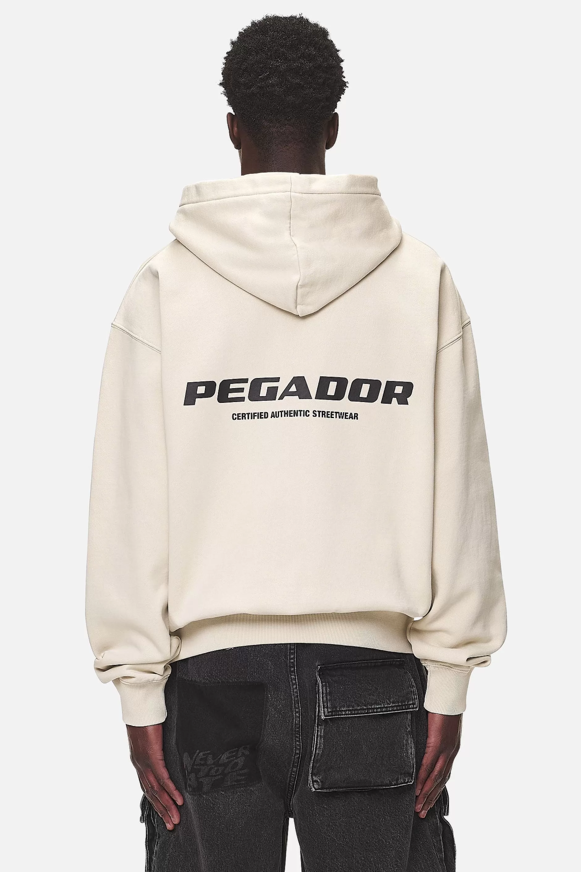 Best Sale Pegador Colne Logo Oversized Sweat Jacket Washed Desert Sand