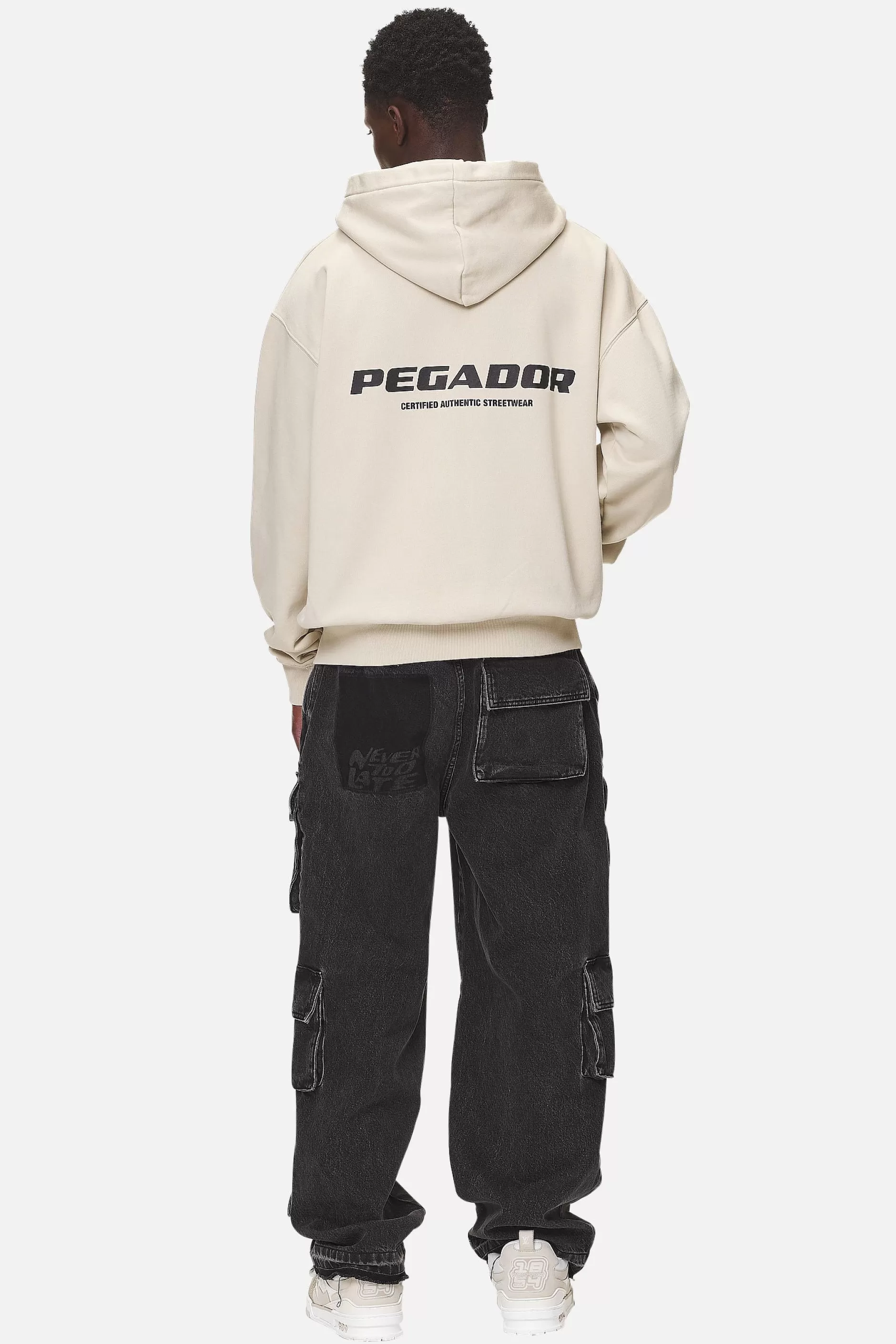 Best Sale Pegador Colne Logo Oversized Sweat Jacket Washed Desert Sand