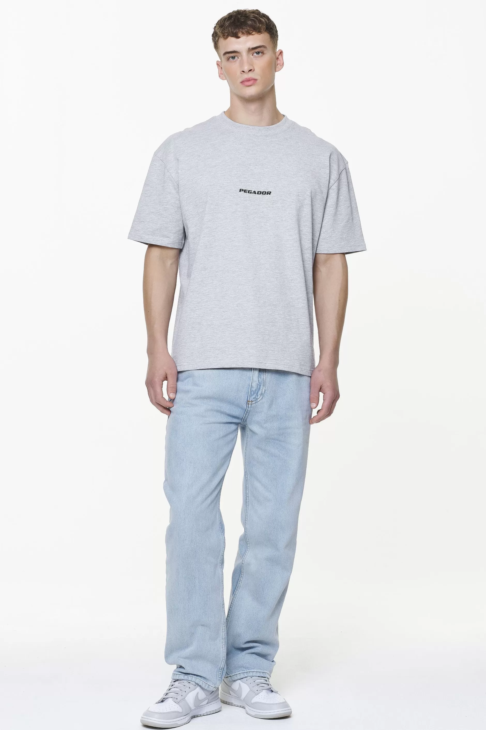 Flash Sale Pegador Colne Logo Oversized Tee Grey Melange