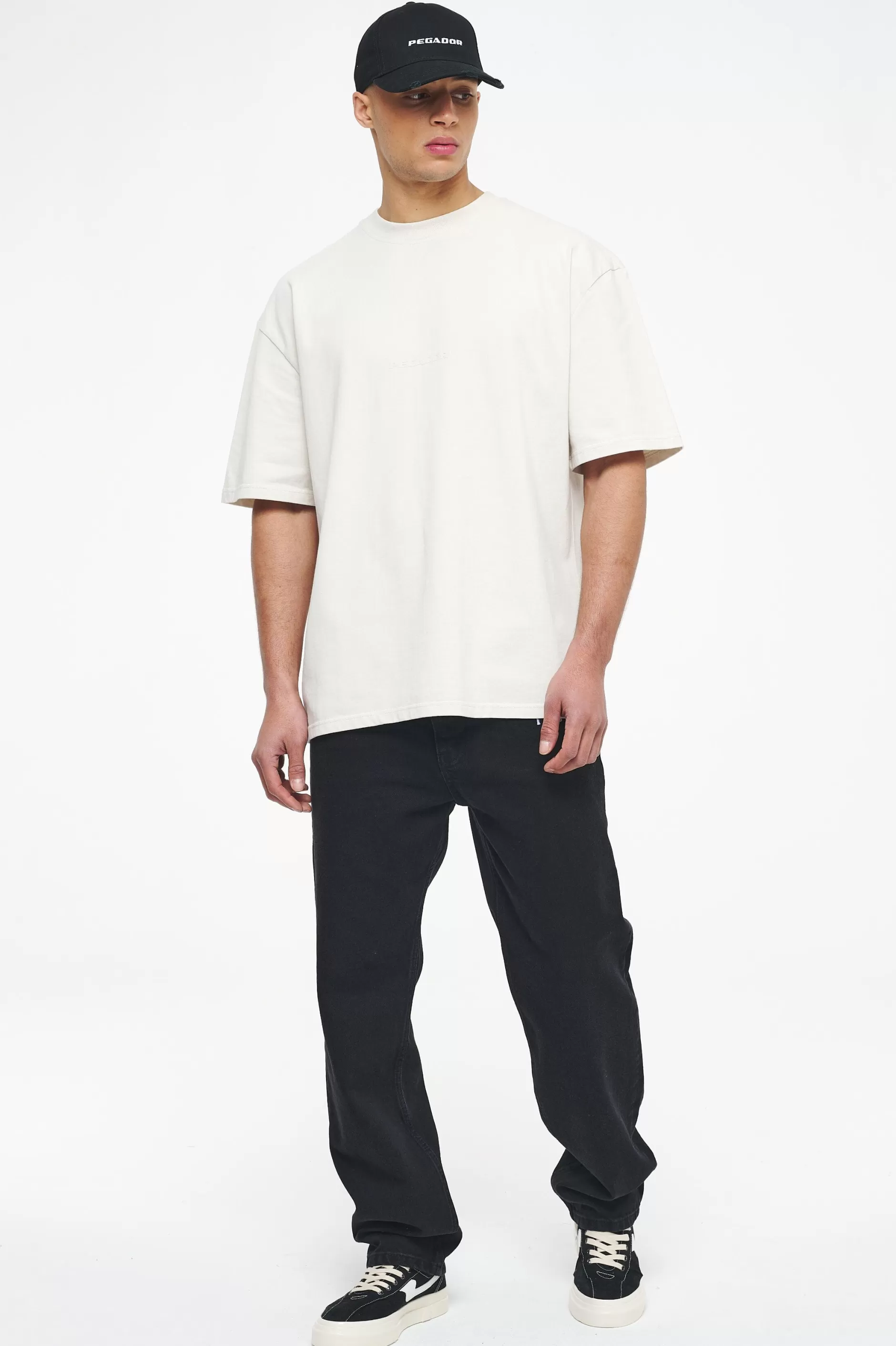 Best Pegador Colne Logo Oversized Tee Vintage Washed Angels Cream Gum