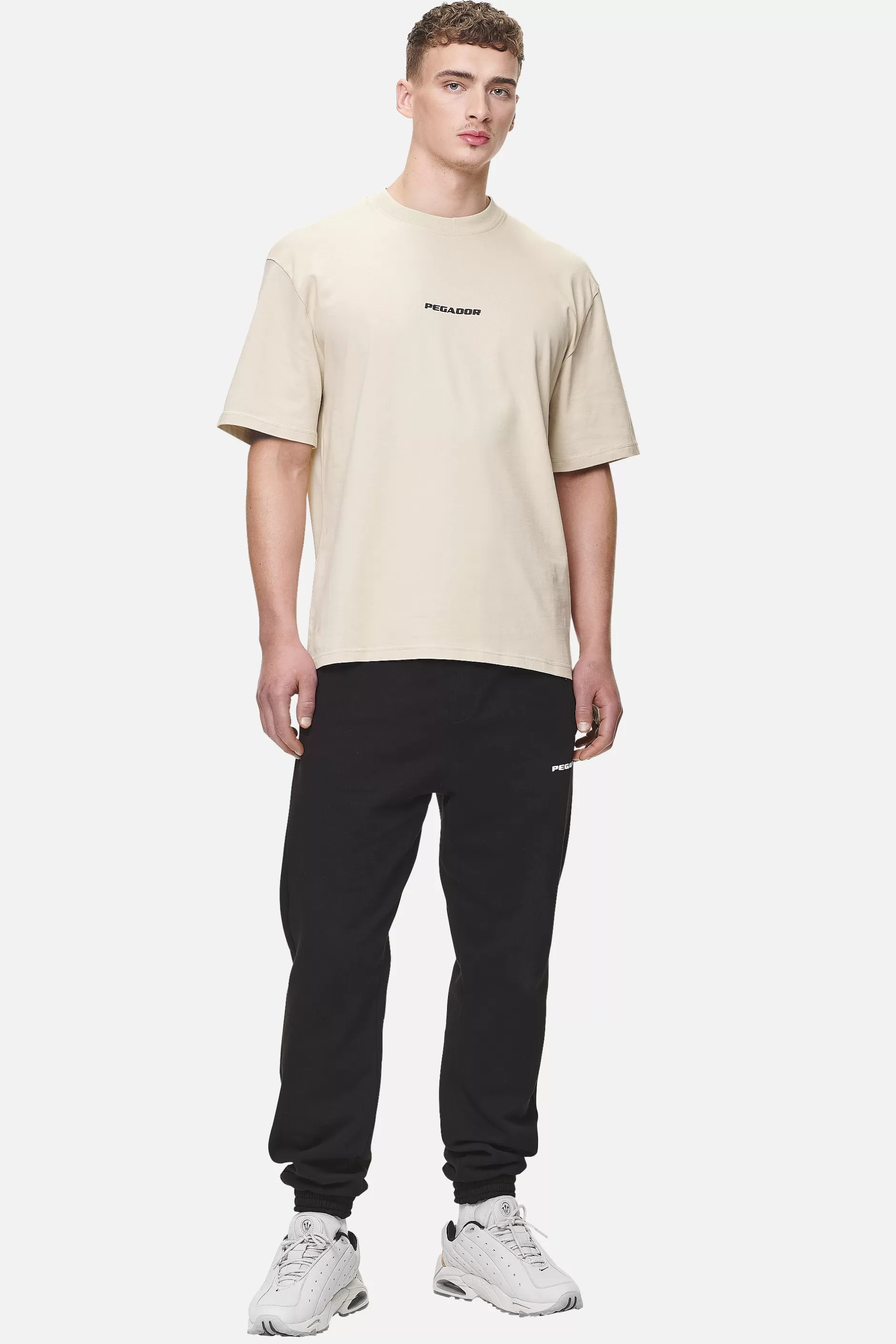 New Pegador Colne Logo Oversized Tee Washed Desert Sand