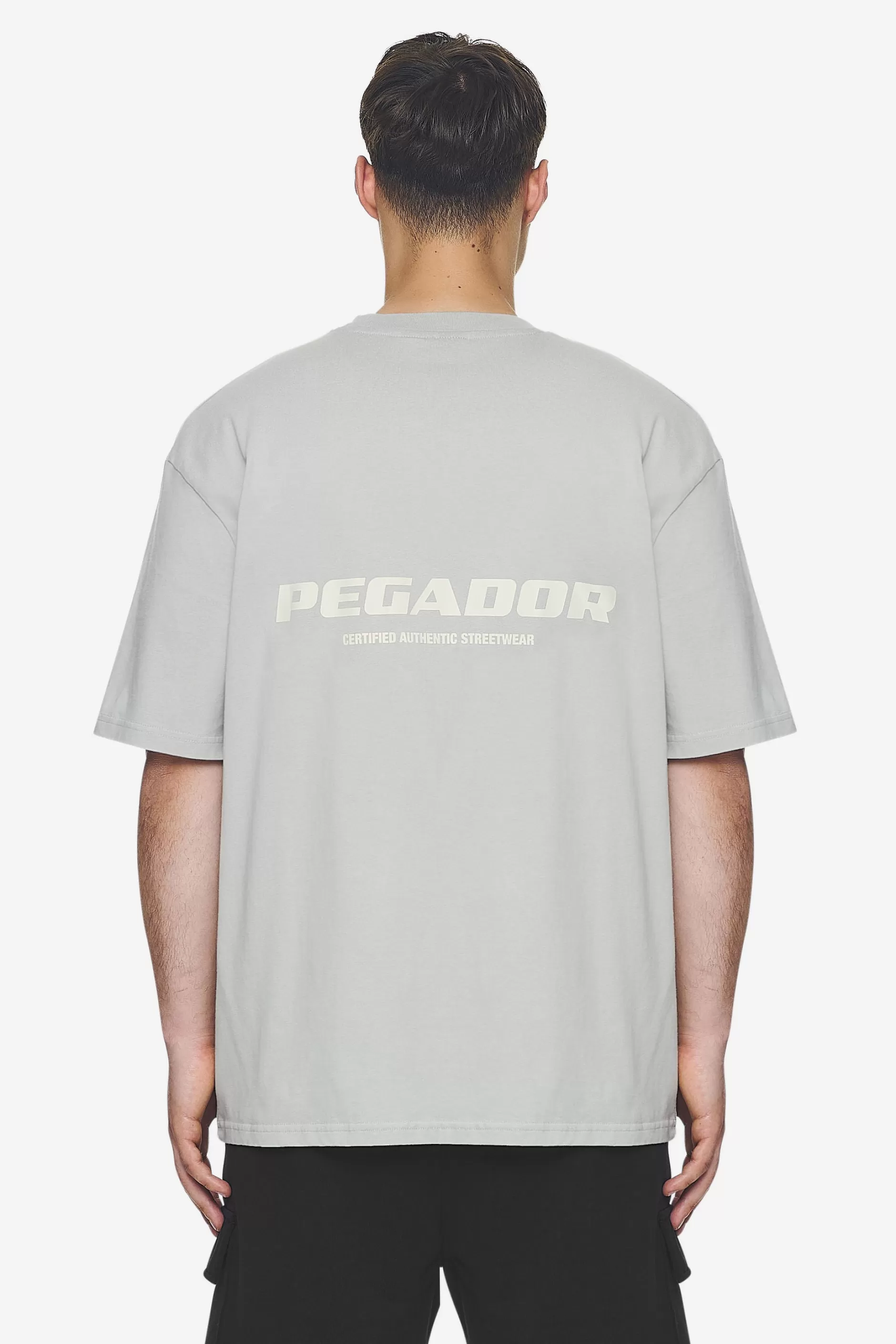 Store Pegador Colne Logo Oversized Tee Salty Cream Washed pearl grey