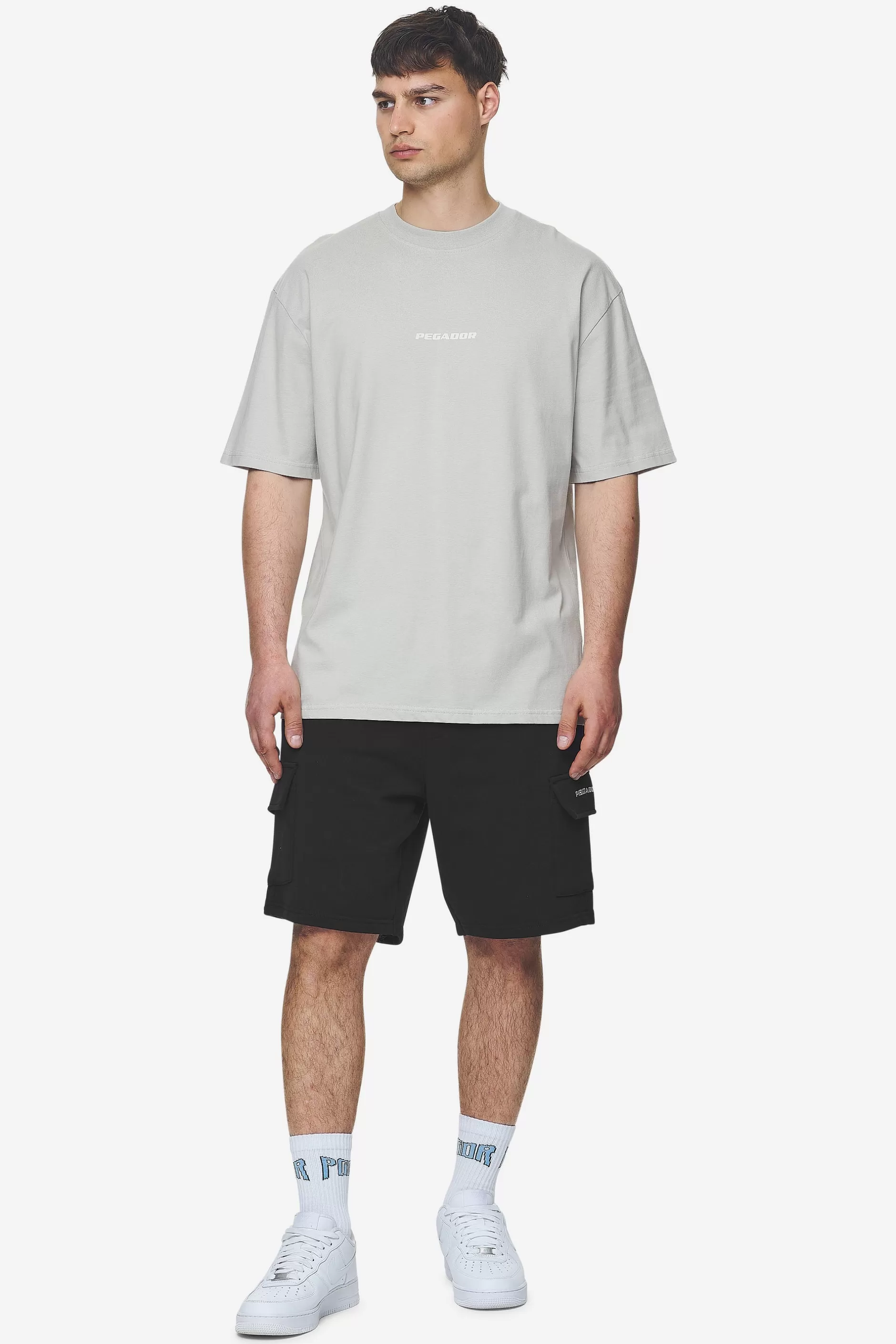 Store Pegador Colne Logo Oversized Tee Salty Cream Washed pearl grey