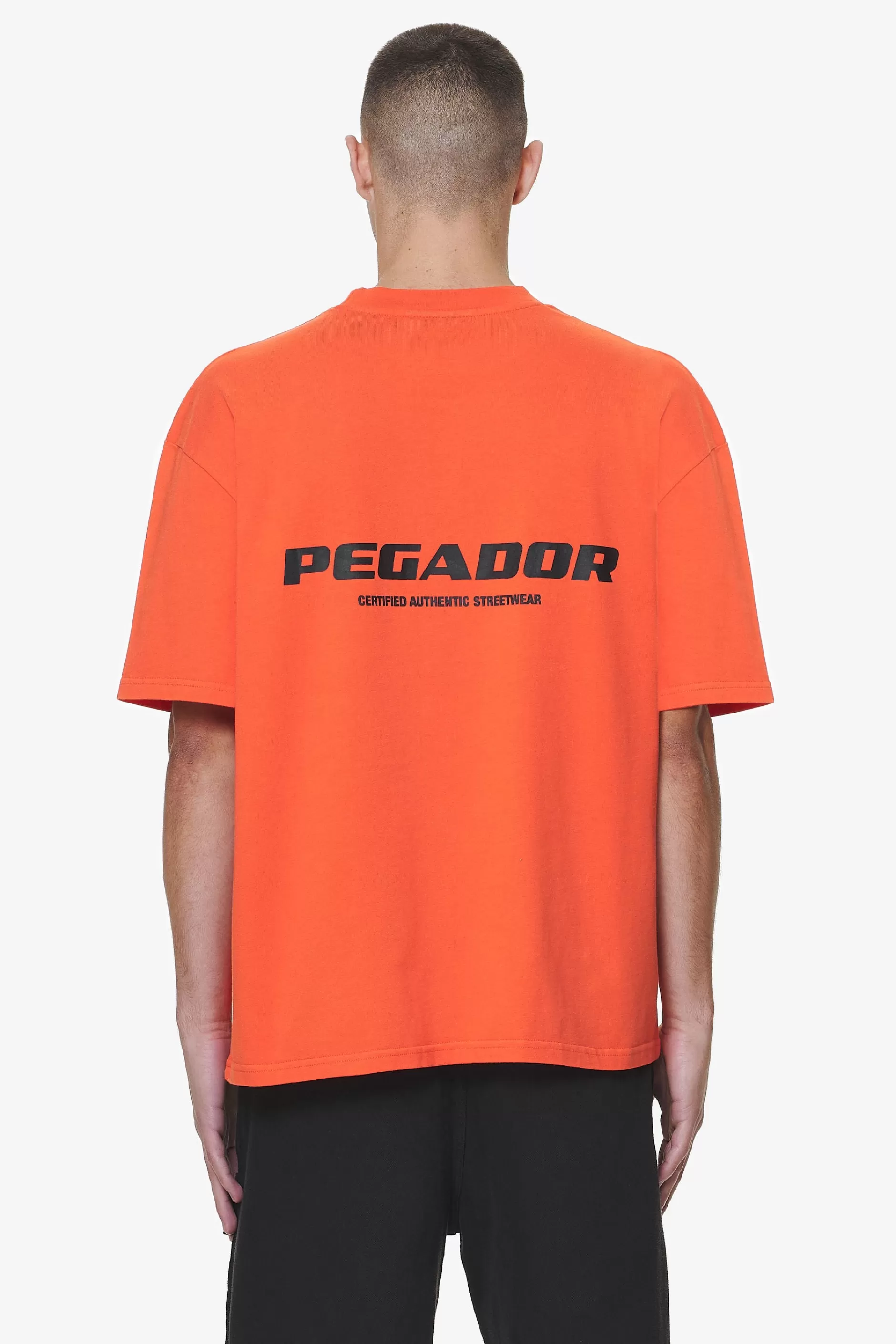 Discount Pegador Colne Logo Oversized Tee Washed Signal Red