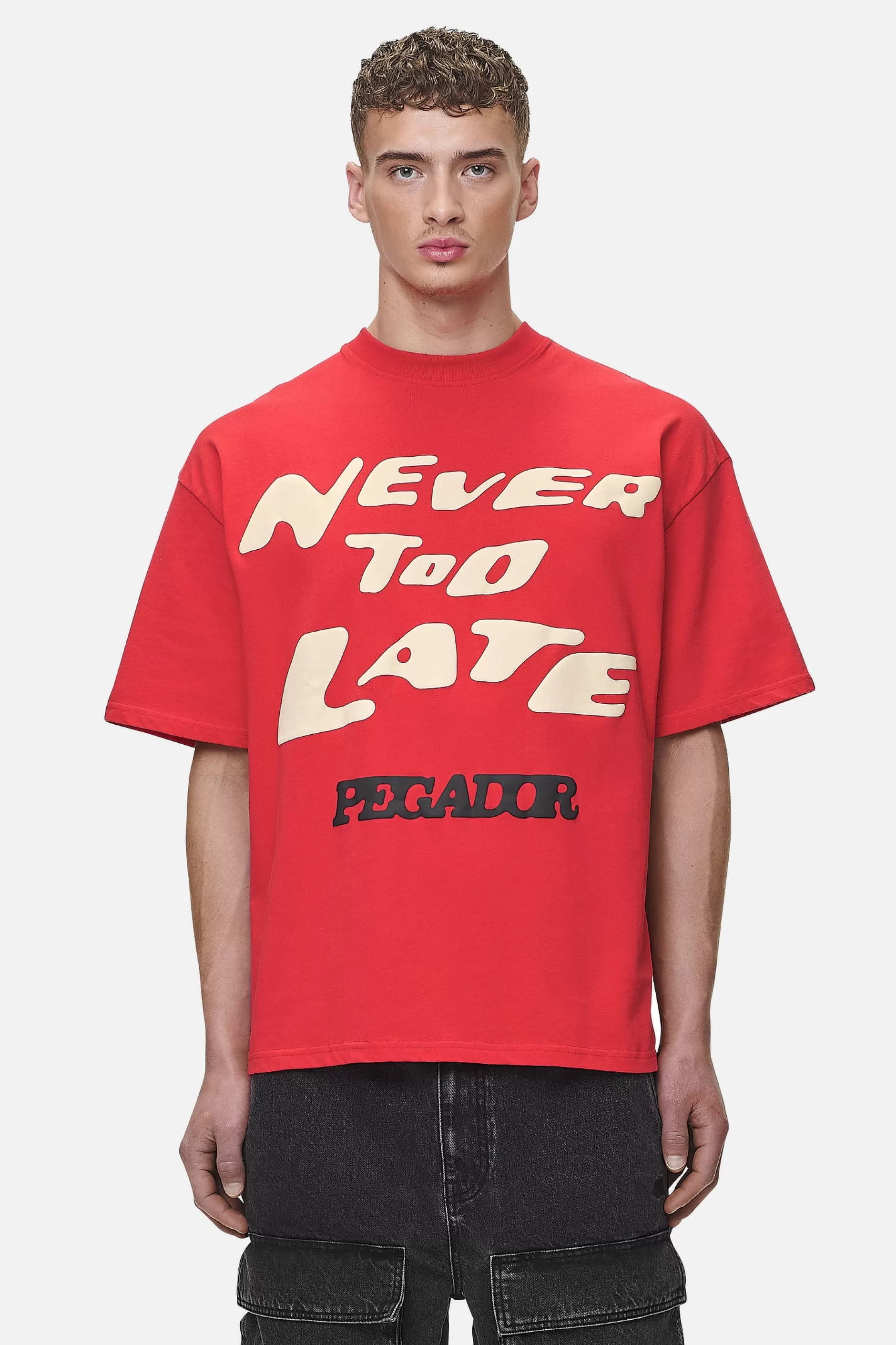 Discount Pegador Corey Boxy Tee Washed Red