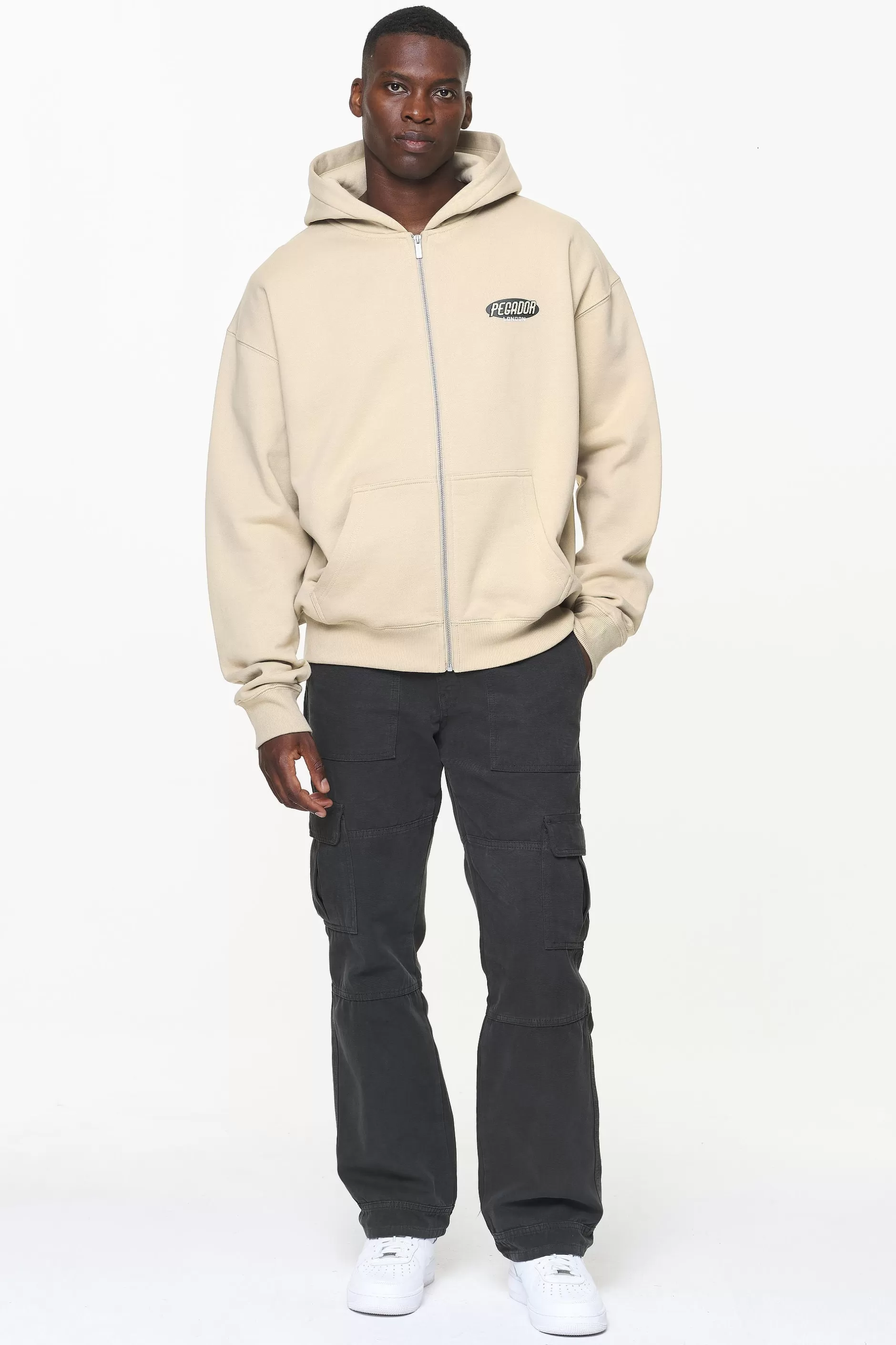 Flash Sale Pegador County Oversized Sweat Jacket Vintage Washed Kingdom Beige