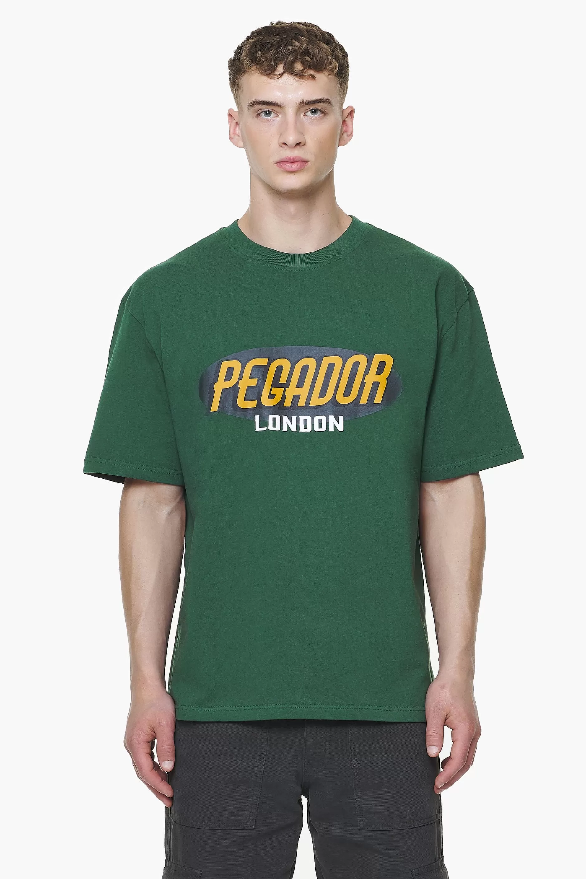 Shop Pegador County Oversized Tee Vintage Washed British Green