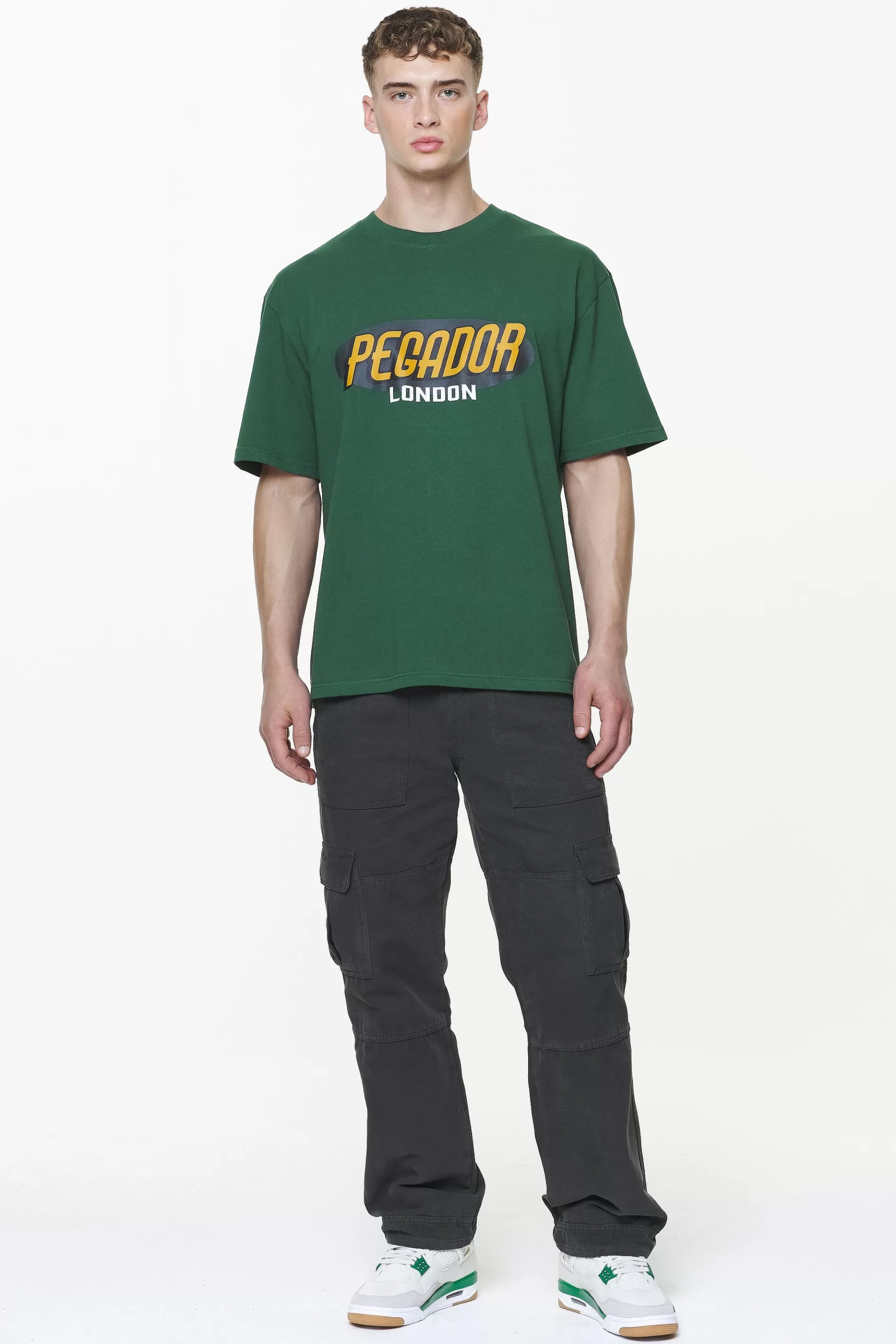 Shop Pegador County Oversized Tee Vintage Washed British Green