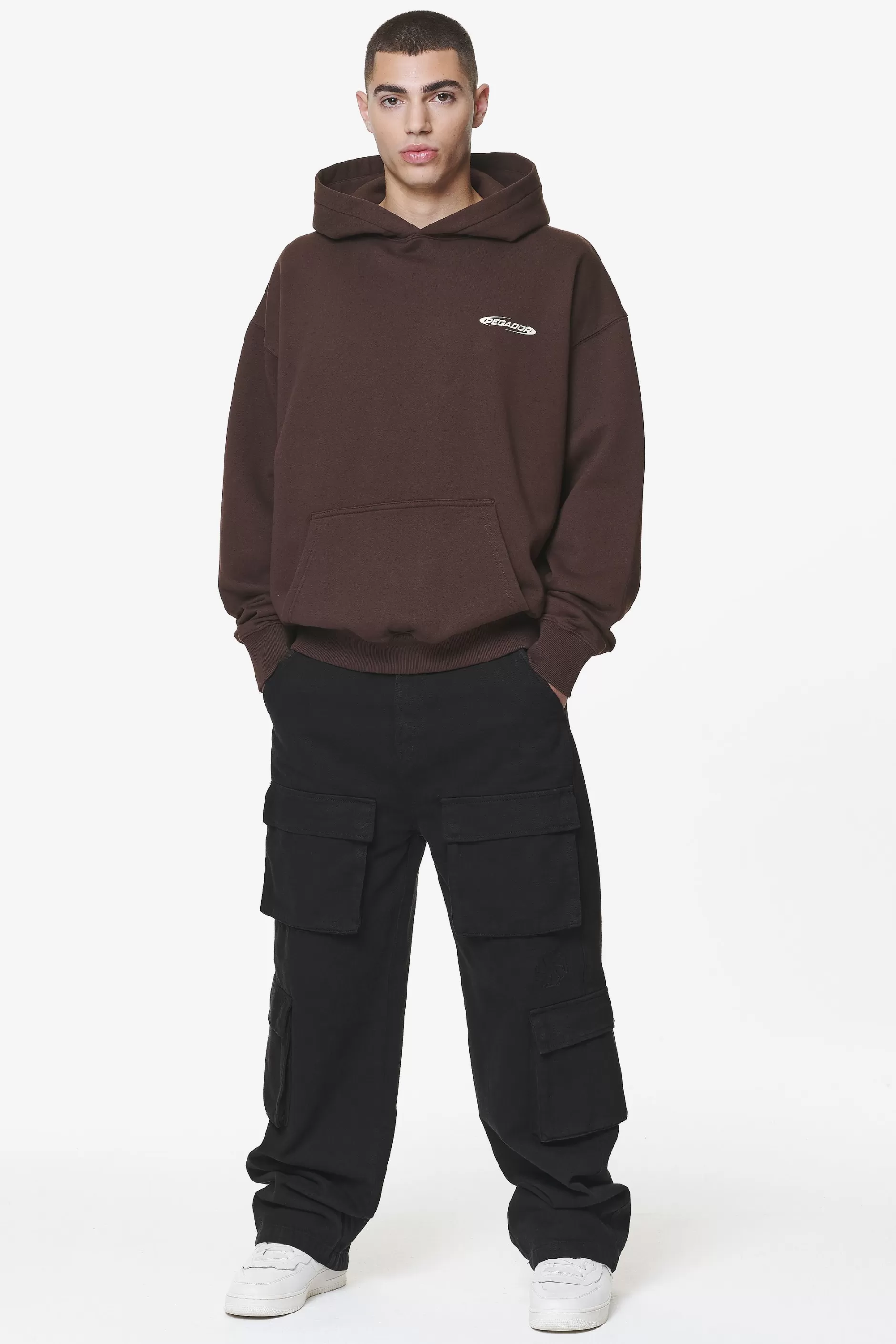 New Pegador Crail Oversized Hoodie Washed Oak Brown