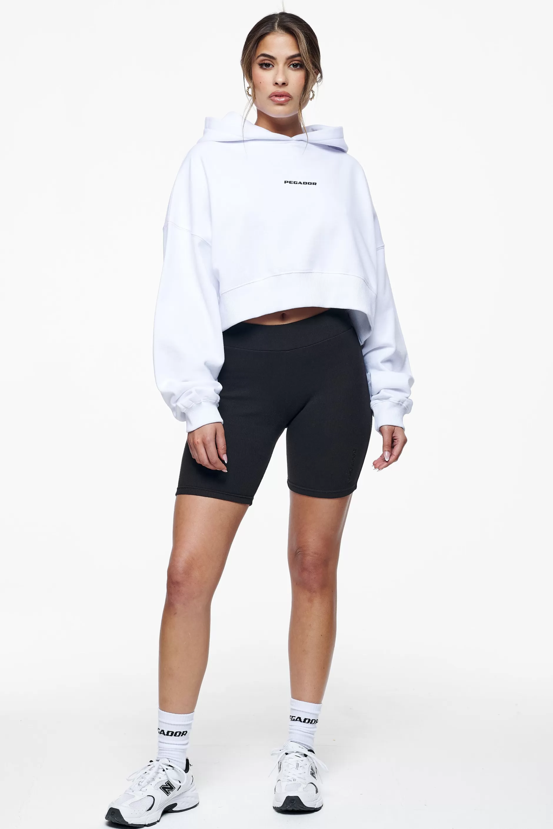 Outlet Pegador Culla Logo Oversized Cropped Hoodie White