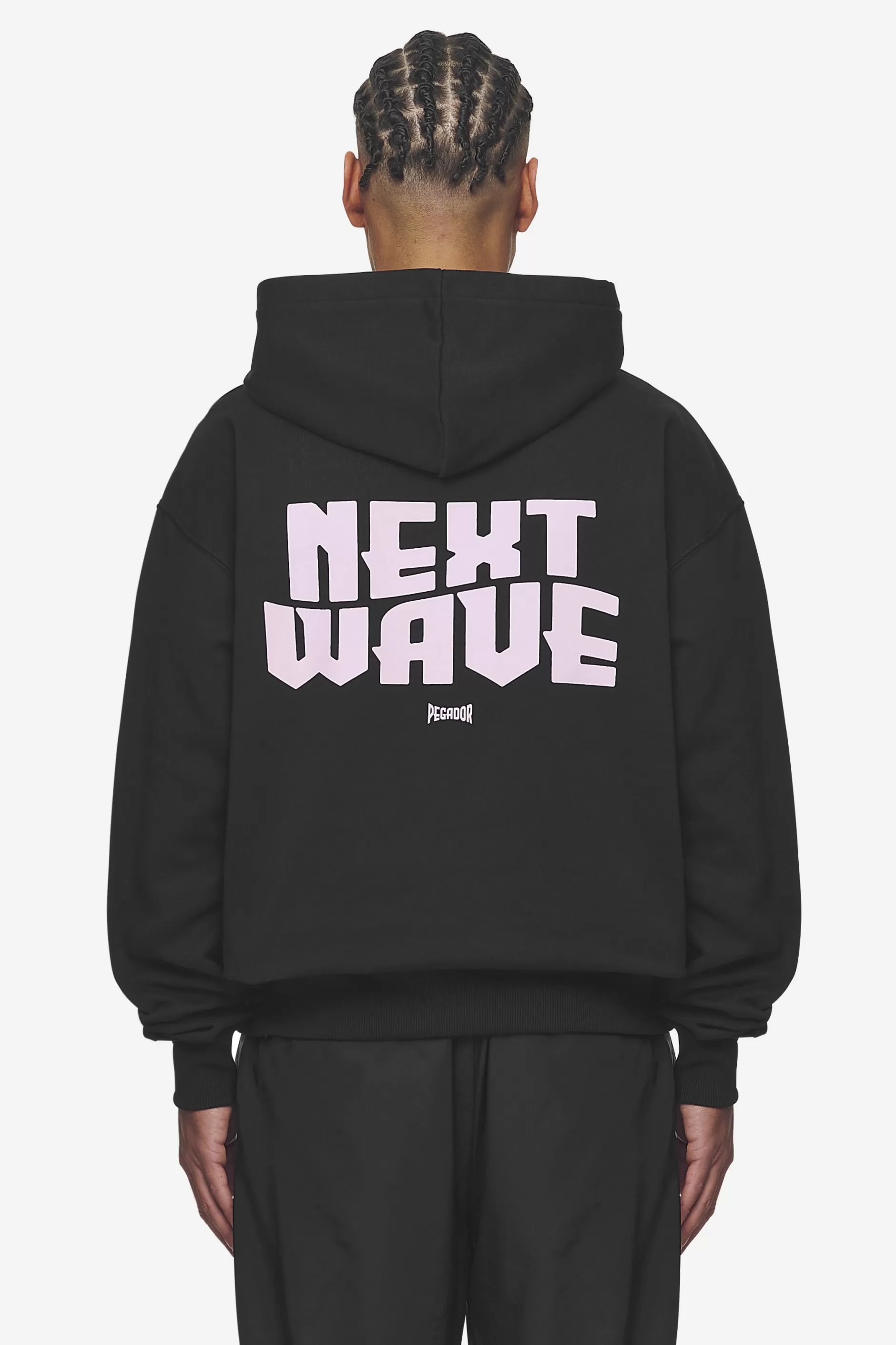 Shop Pegador Dacko Oversized Hoodie Washed Black Bubblegum