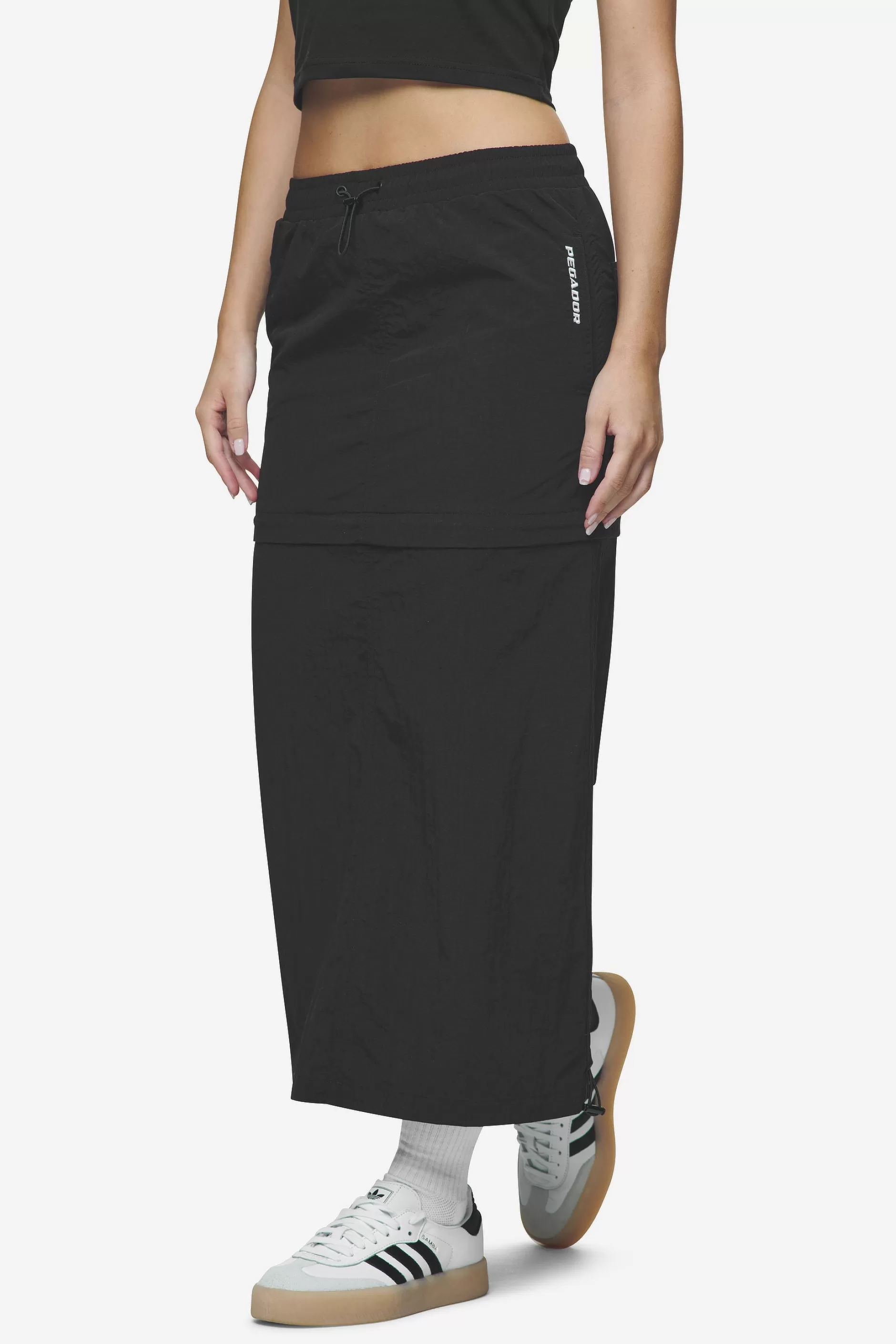 Shop Pegador Delia 2-In-1 Parachute Skirt Black