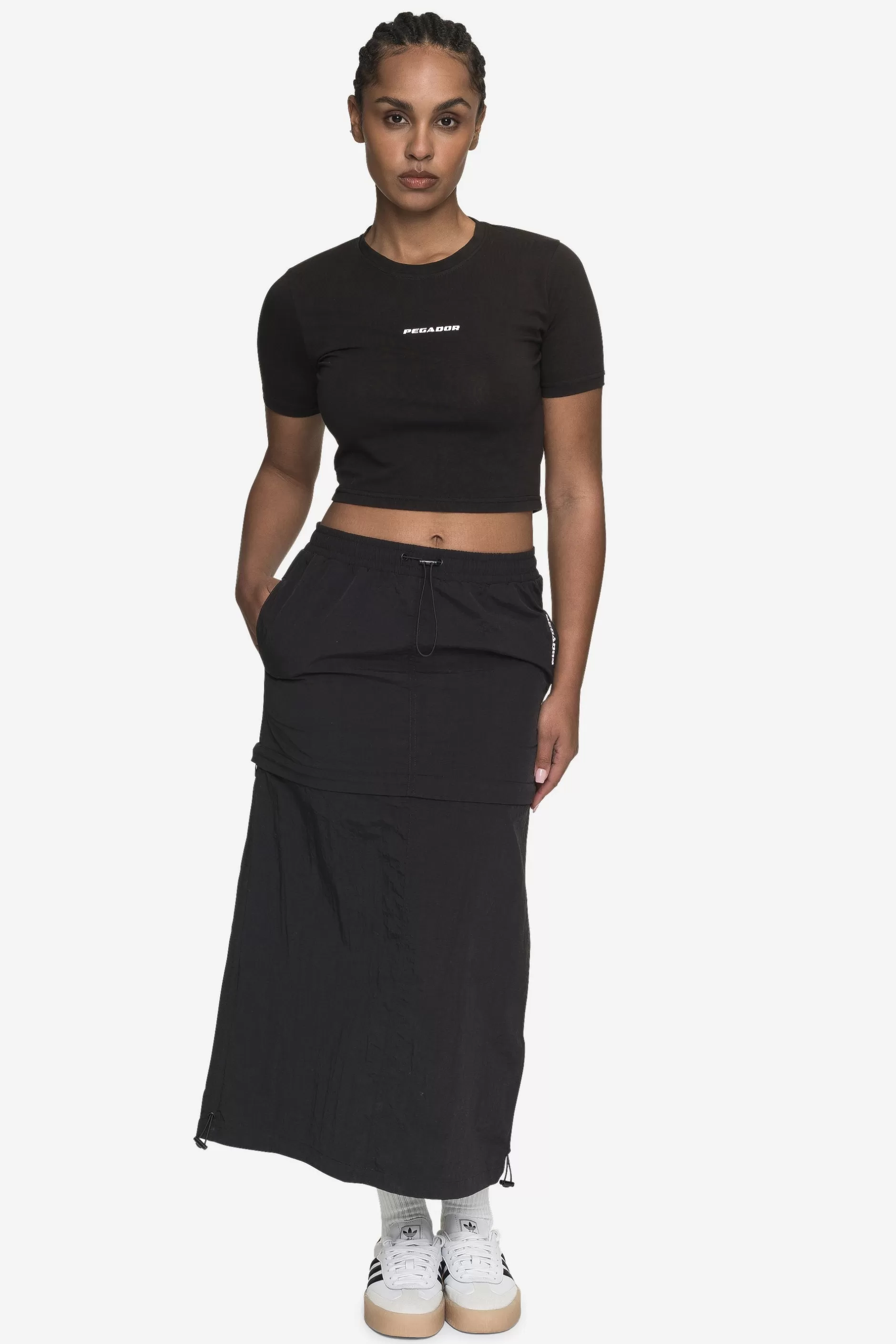 Shop Pegador Delia 2-In-1 Parachute Skirt Black