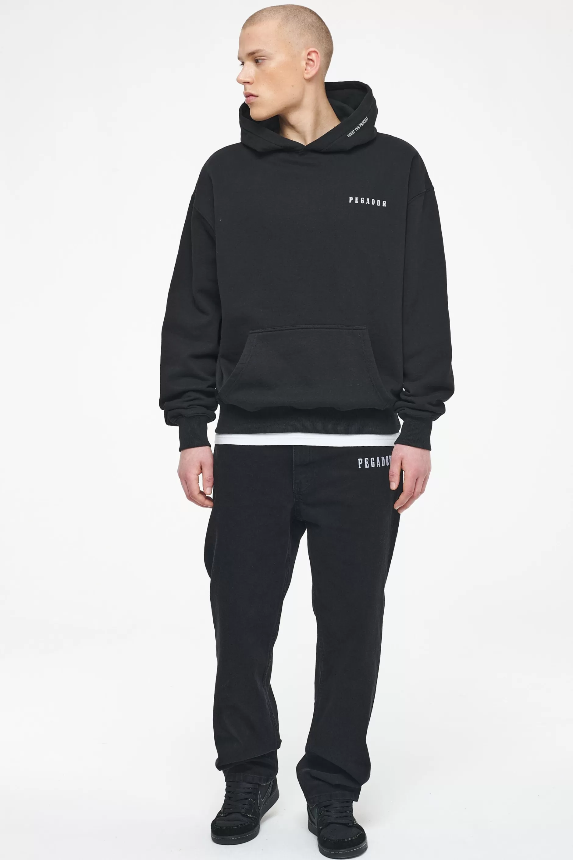 Best Pegador Dinmont Oversized Hoodie Vintage Washed Black Ink