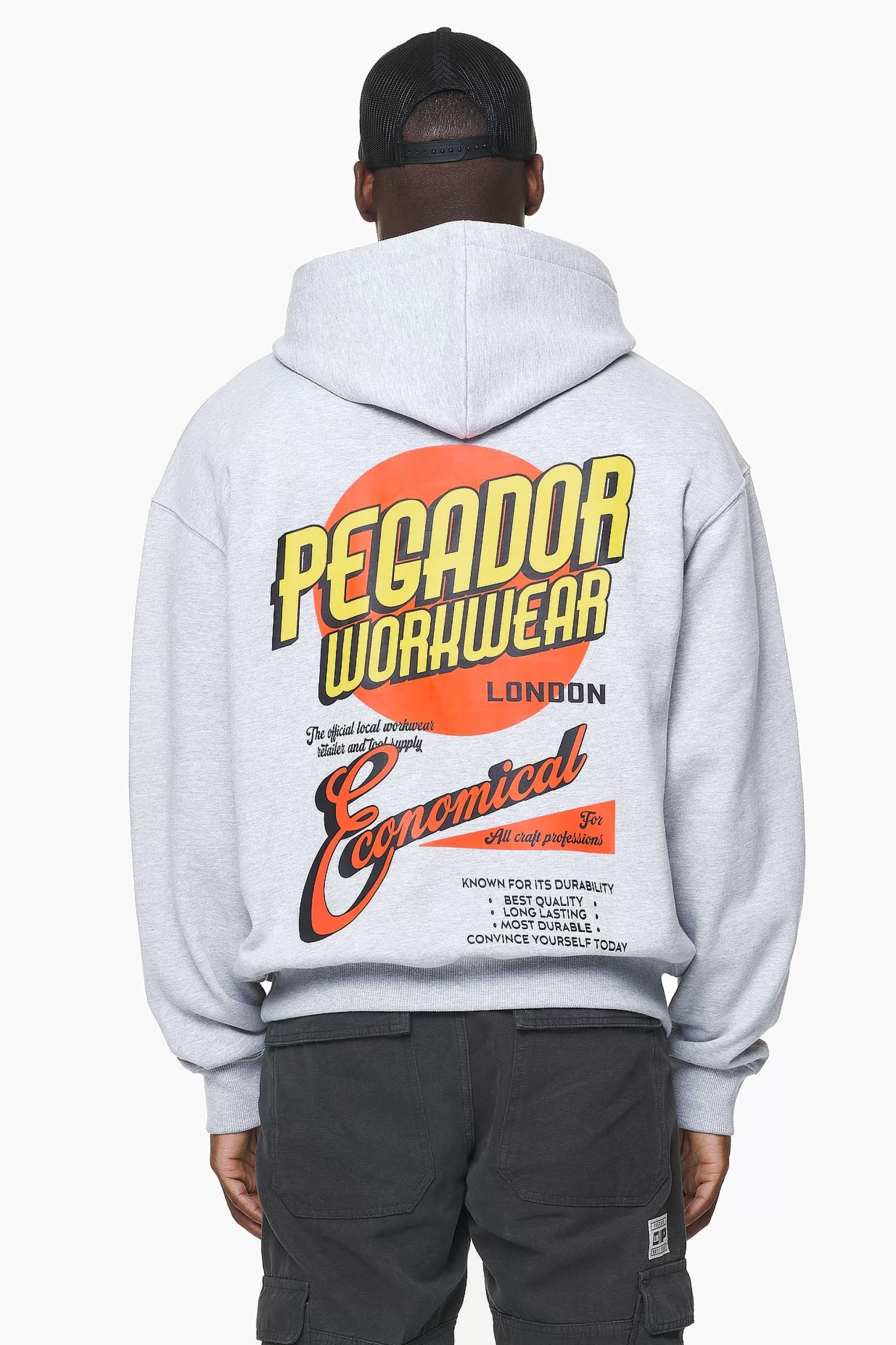 Online Pegador Docks Oversized Hoodie Grey Melange